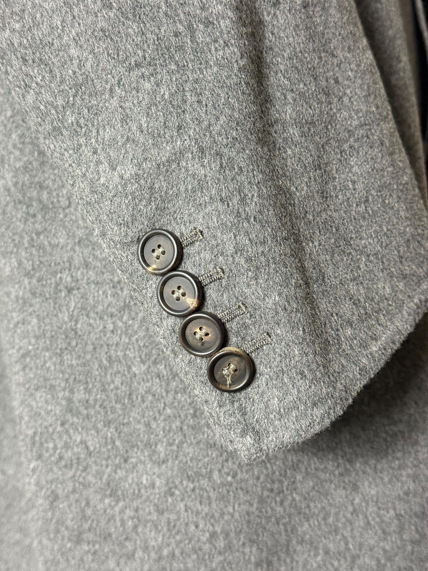Men’s Brioni Grey Overcoat XXL Flannel Wool Unlined