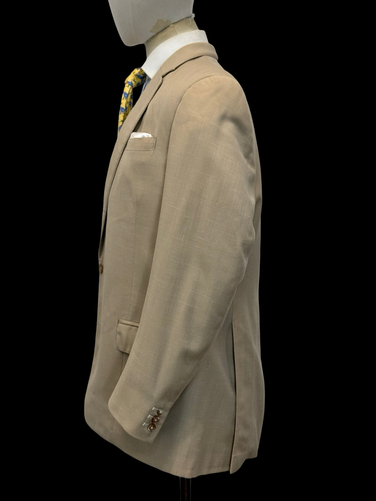 Bespoke 80’s Furness & Duke Tropical Wool Beige Suit 42R / W36R Savile Row