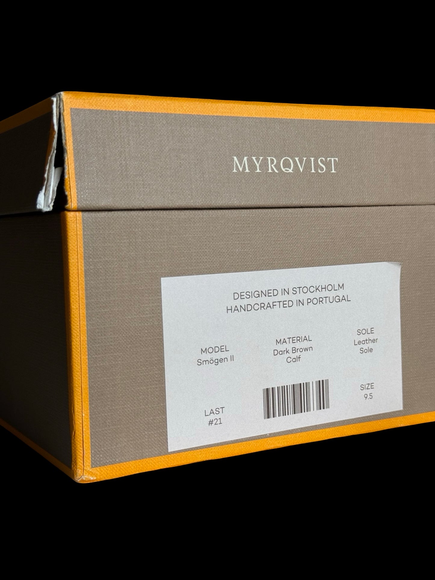BNWB Myrqvist Smogen Penny Loafers UK 9.5 Dark Brown Calf