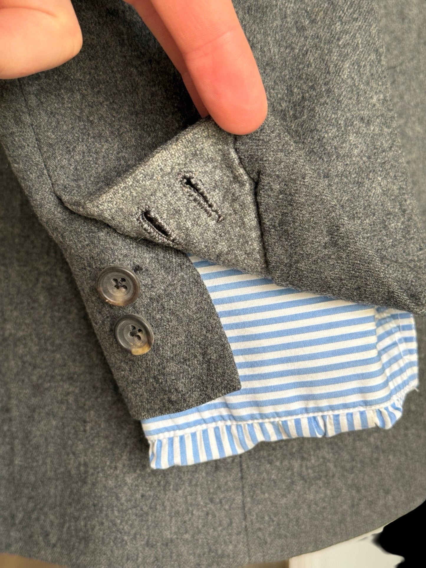 Bespoke 1960’s Hayward Grey Wool Flannel Blazer Size 38S Savile Row