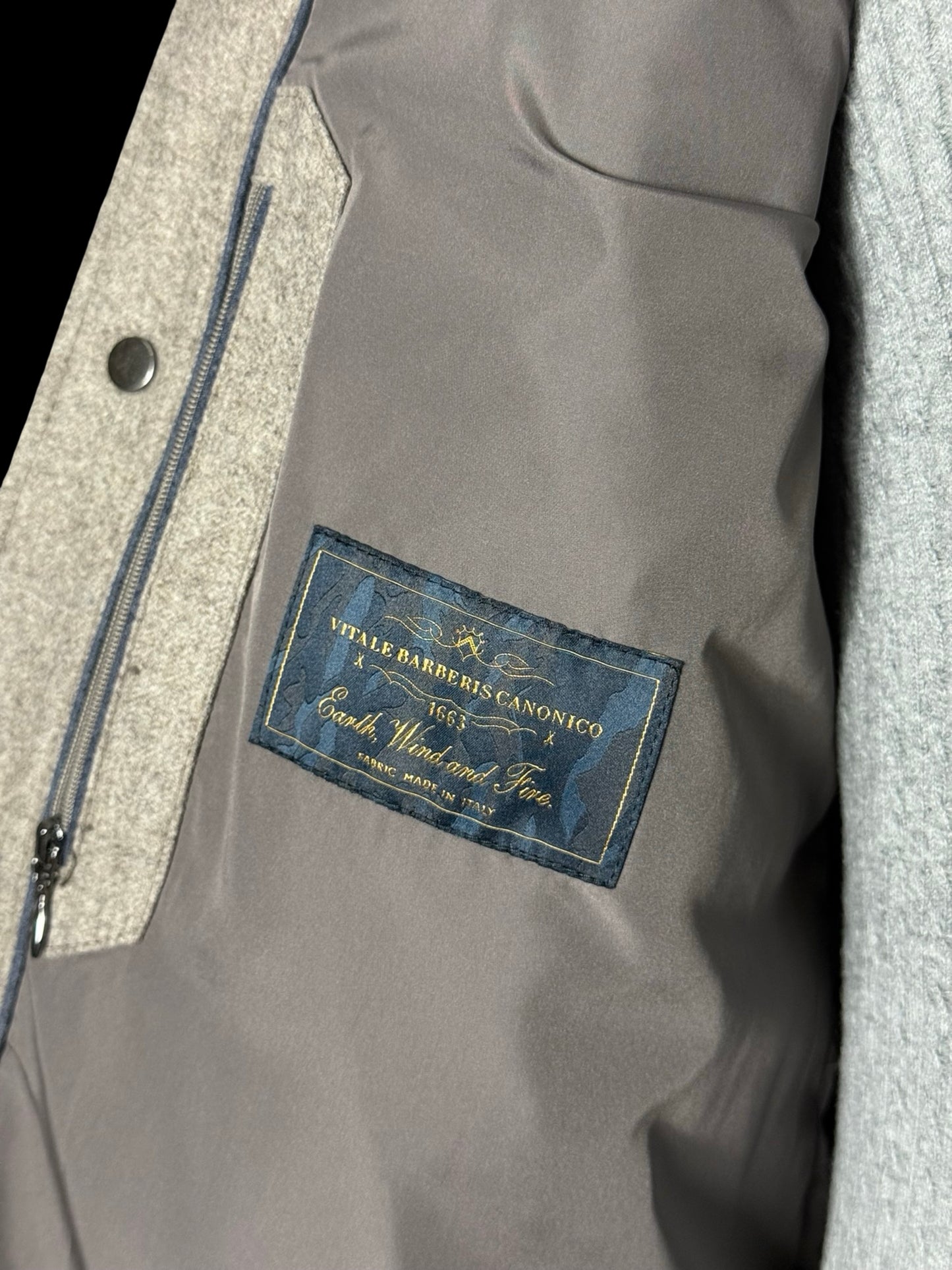 Men’s Barrington & Ayre Quilted Car Coat 38” VBC Flannel Wool Grey RRP £795