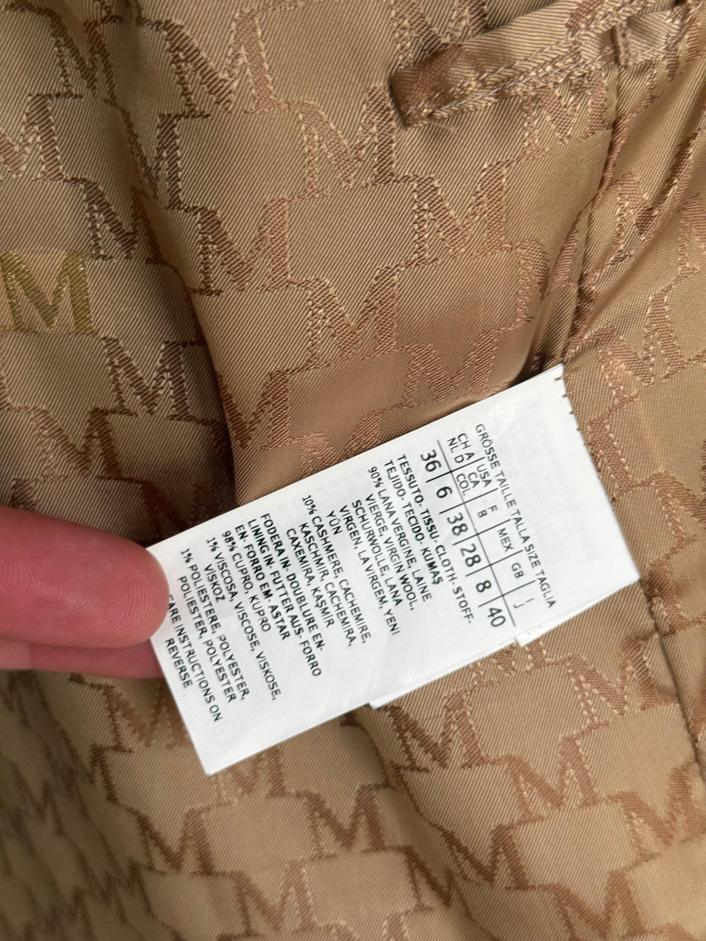 Max Mara 101801 Icon Madame Coat Camel Beige Cashmere Wool Oversized UK 8 10 12