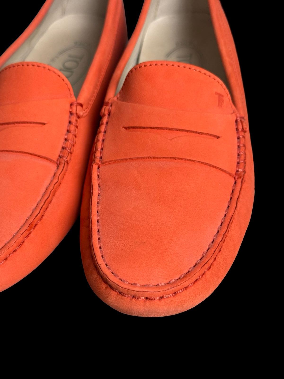 Women’s Tod’s Gammino Leather Driving Loafers Orange EU39.5 UK6.5