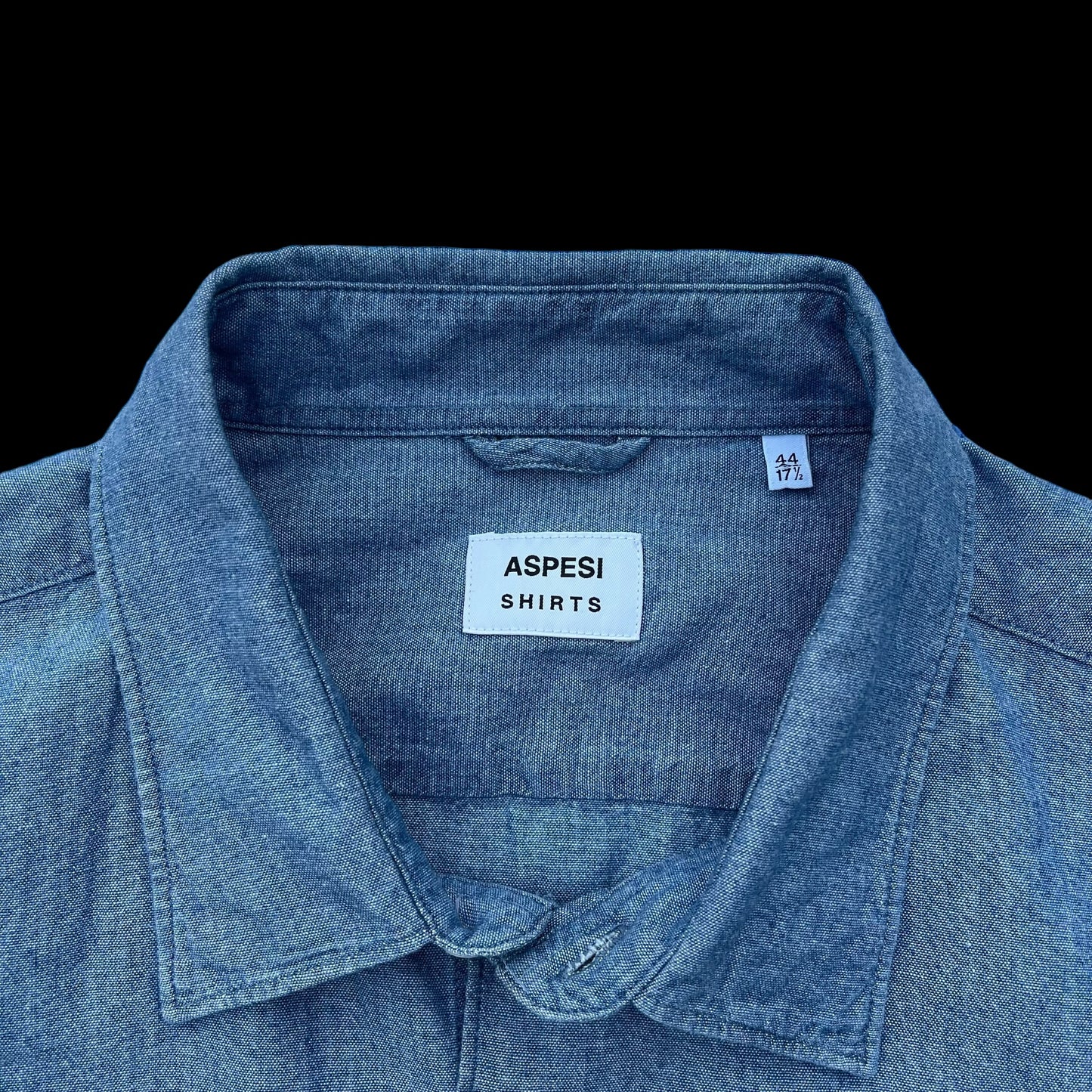 Mens Aspesi Chambray Shirt 17.5”Blue