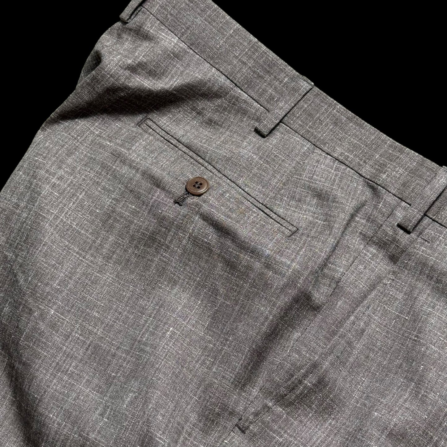 NEW Men’s Brioni Megeve Slim Wool Silk Linen Suit Trousers 58 UK40” Brown