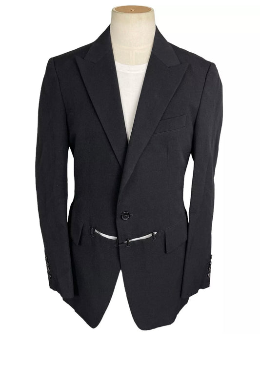 Y’s Yohji Yamamoto Blazer Jacket Sz 4 Metal Detail Peak Lapel VTG Runway