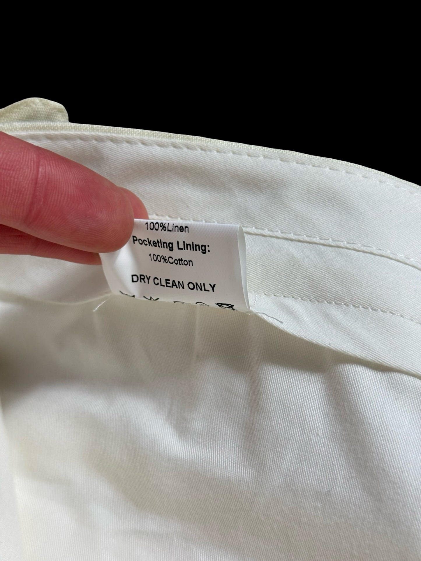 Natalino Single Pleat Ivory Irish Linen Trousers 30L Side Adjusters RRP £200