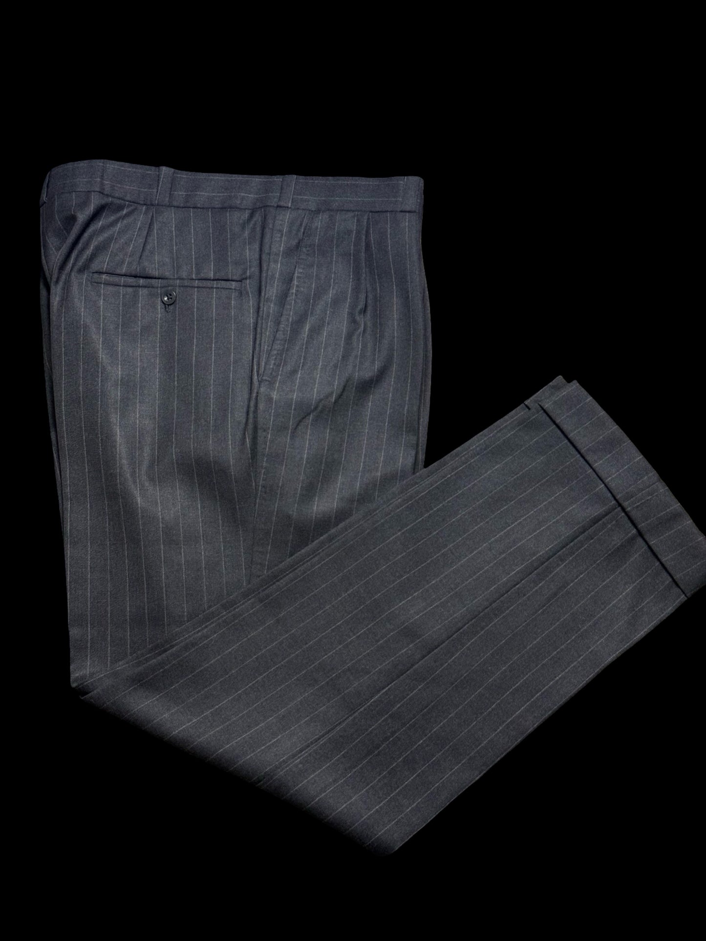 Bespoke Hayward Dark Grey Pinstripe Suit 43R/ W36R Savile Row 2 Btn