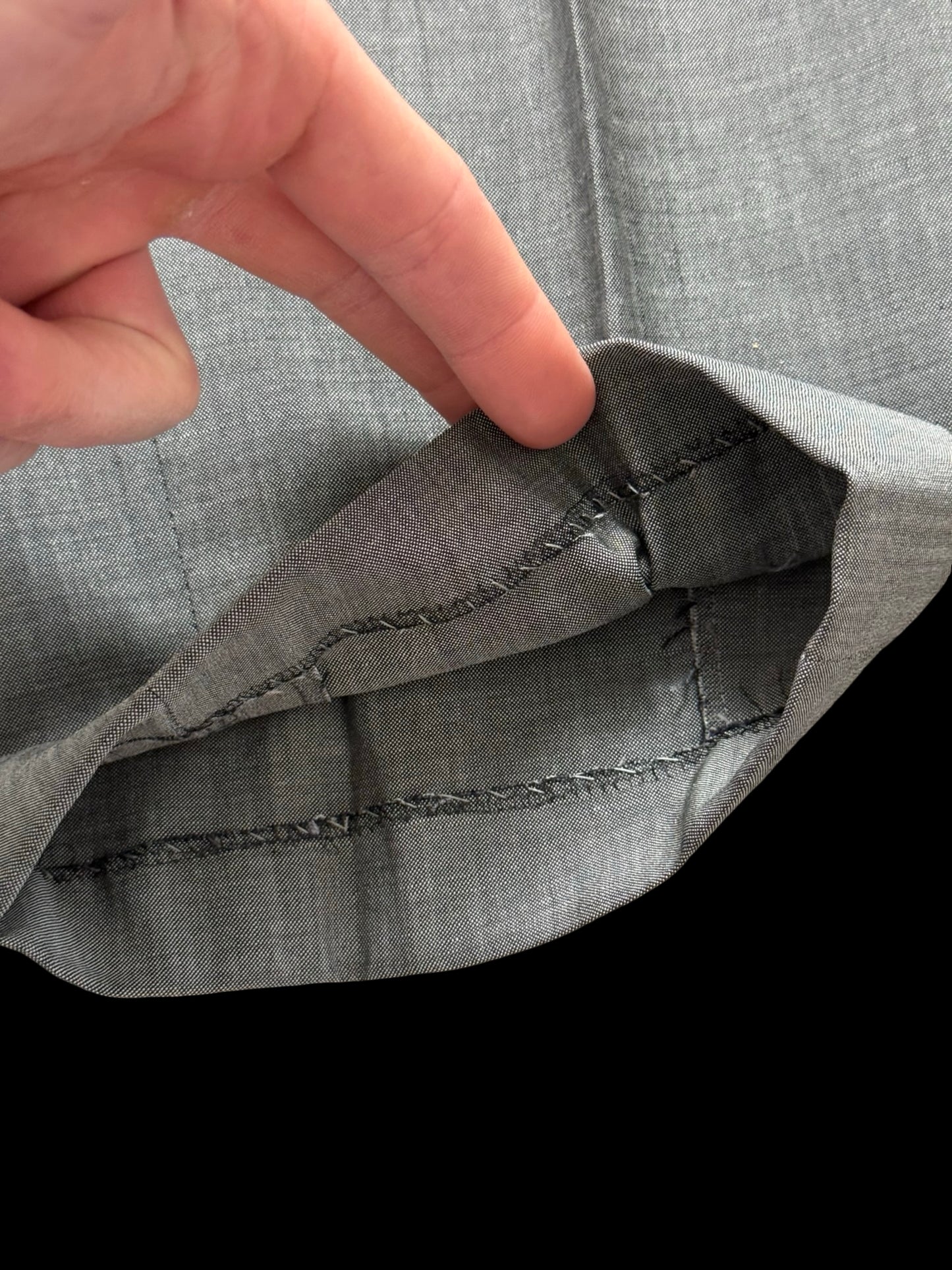 Savile Row Gieves Hawkes Sharkskin Grey Suit 42L /W38L Tropical Wool Full Canvas