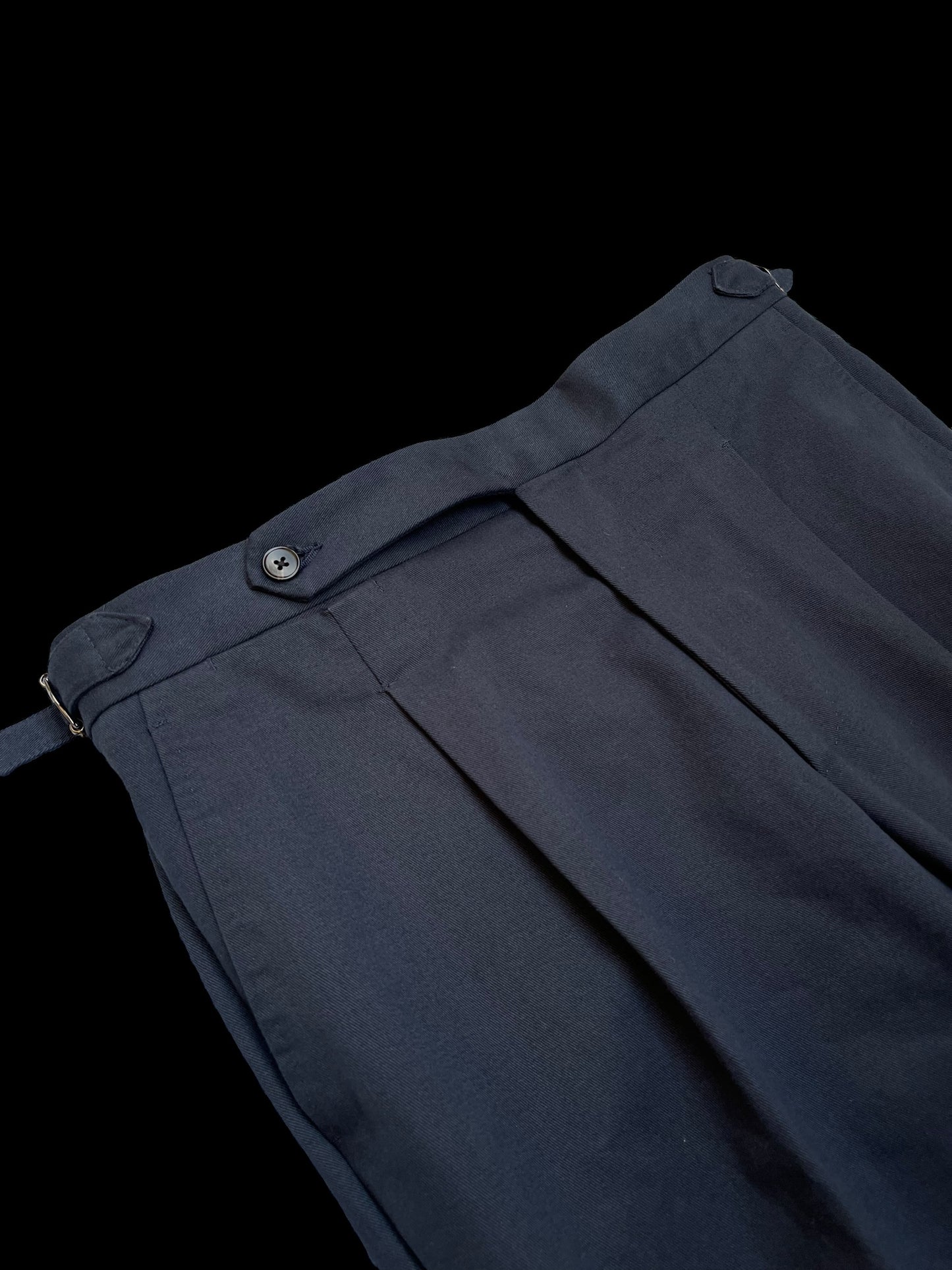 Natalino Single Pleat Trousers 32S Brushed Cotton Navy RRP £140