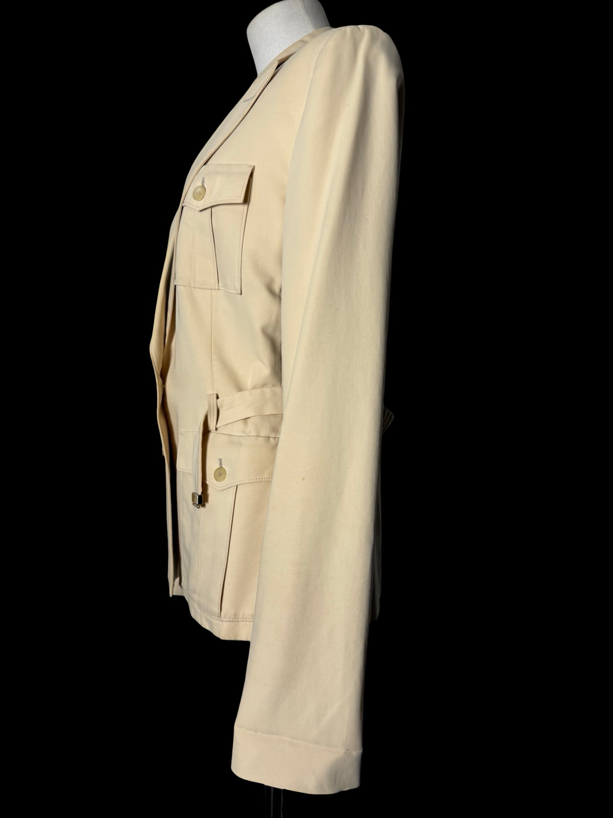 Vintage Women’s Gucci Tom Ford Era Cream Safari Jacket Belted IT46 UK14 Rare