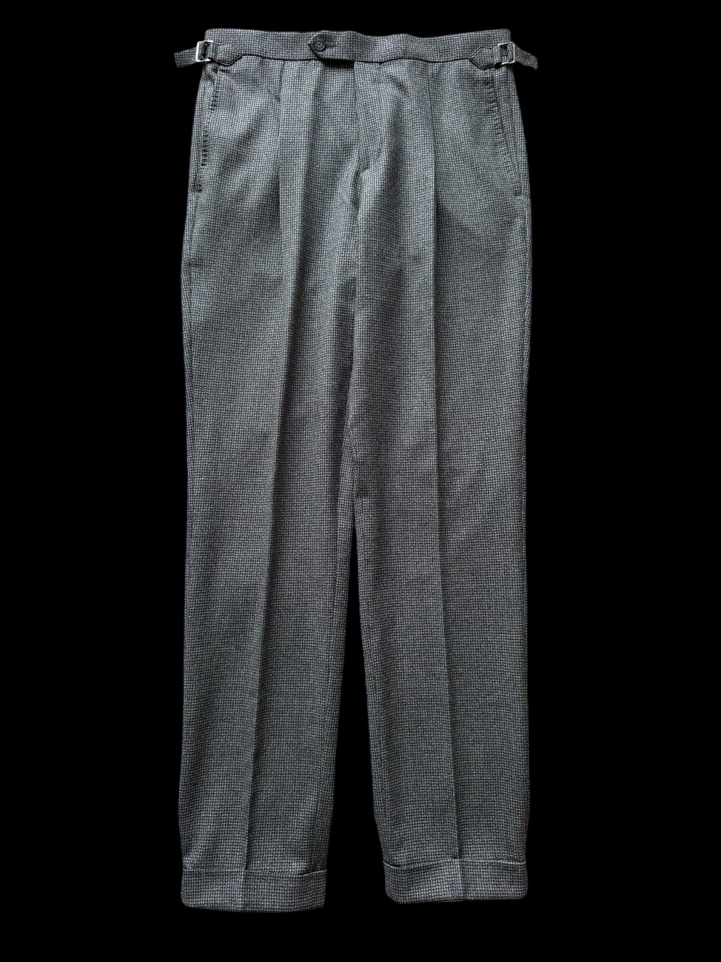 Clements & Church Drago Swing Wool Suit 38L / W32L Slim Fit Grey Houndstooth MTM