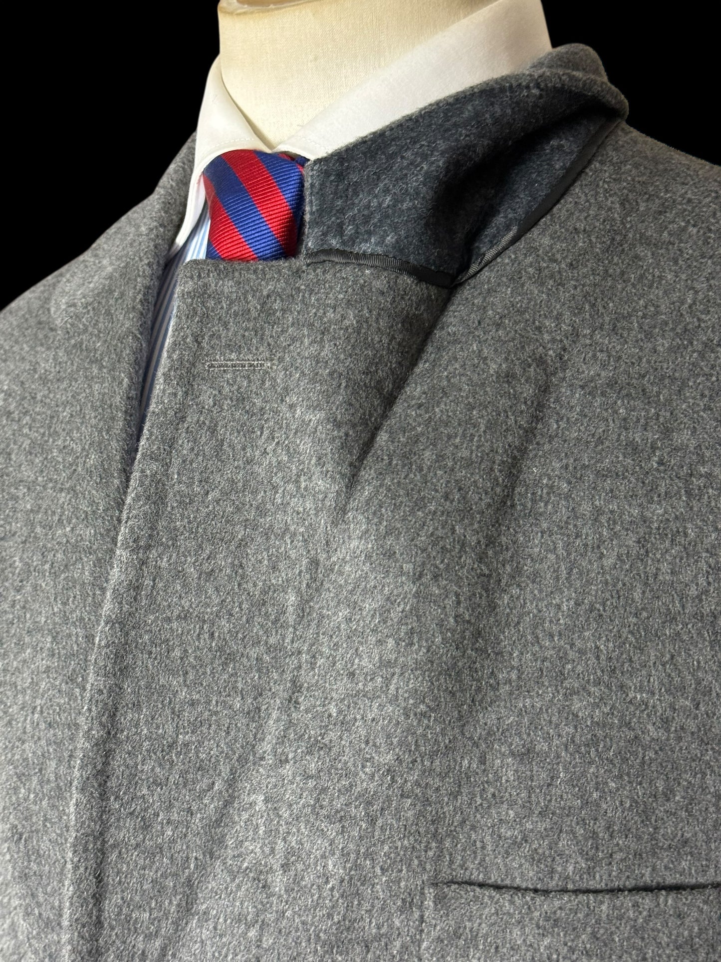 Men’s Brioni Grey Overcoat XXL Flannel Wool Unlined