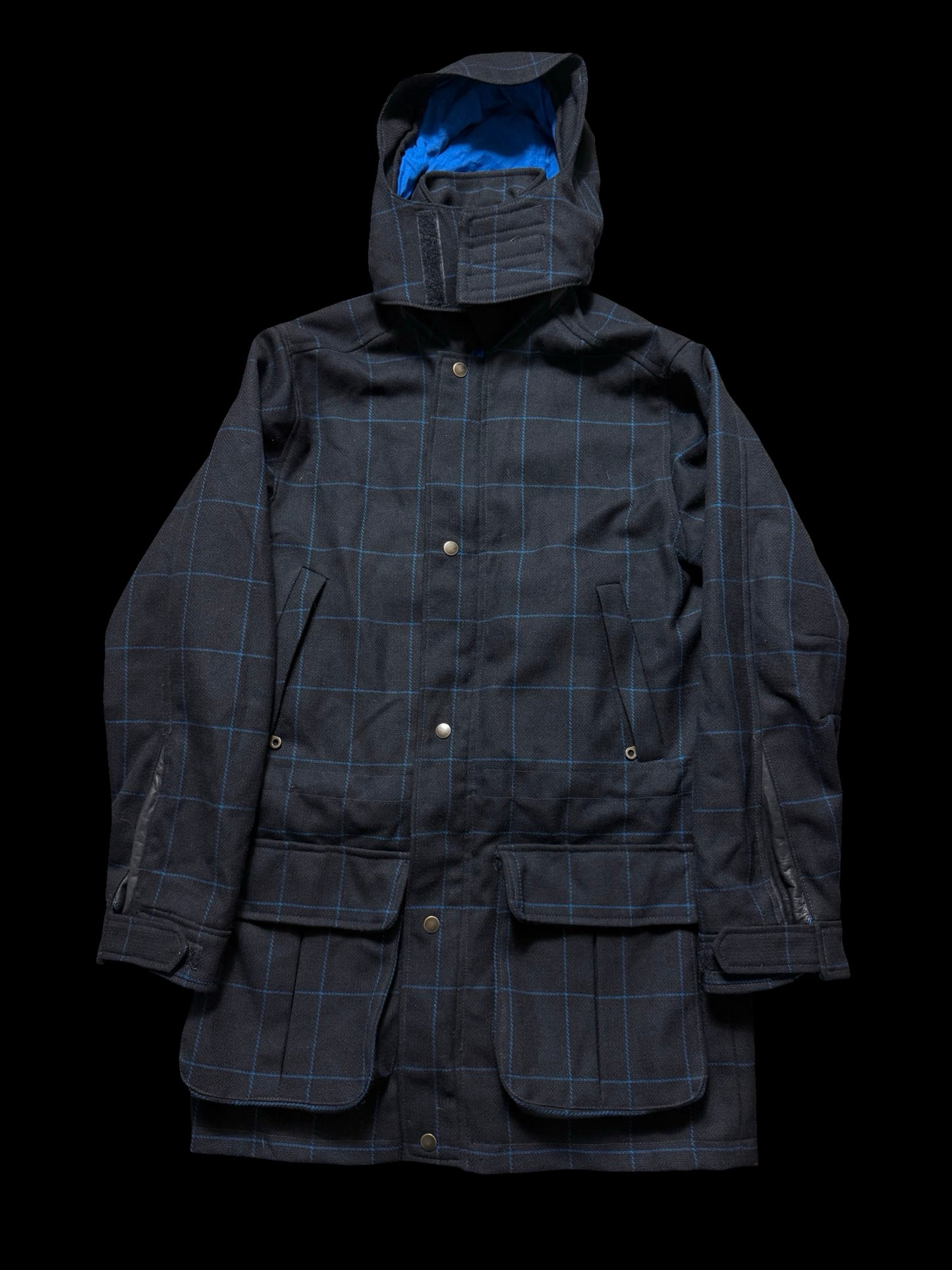 Men’s Barrington & Ayre Black Parka Coat 38” Wool Tweed RRP £1095