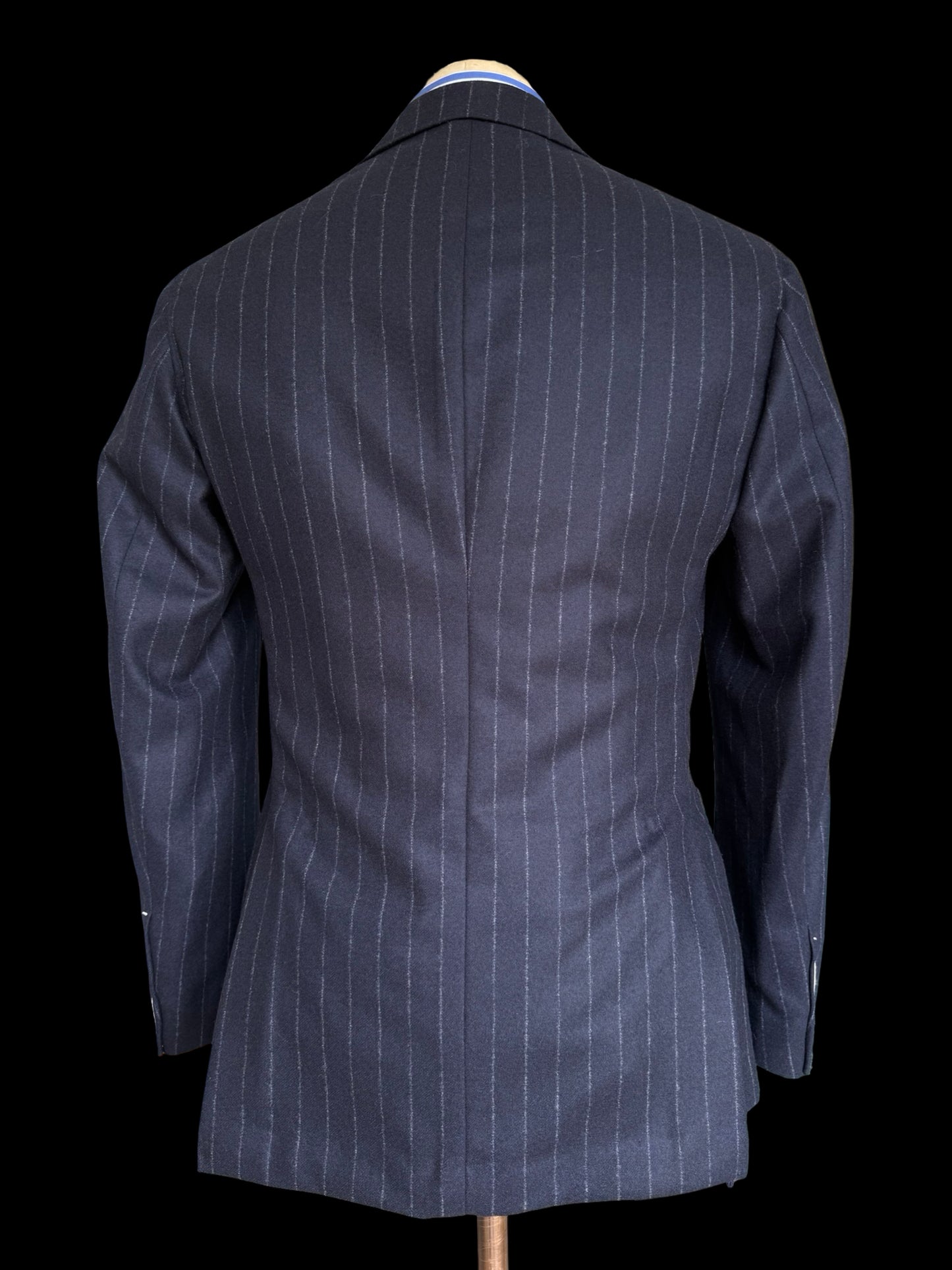BNWT Natalino Navy Chalk Stripe Flannel Sport Jacket 36R RRP £470