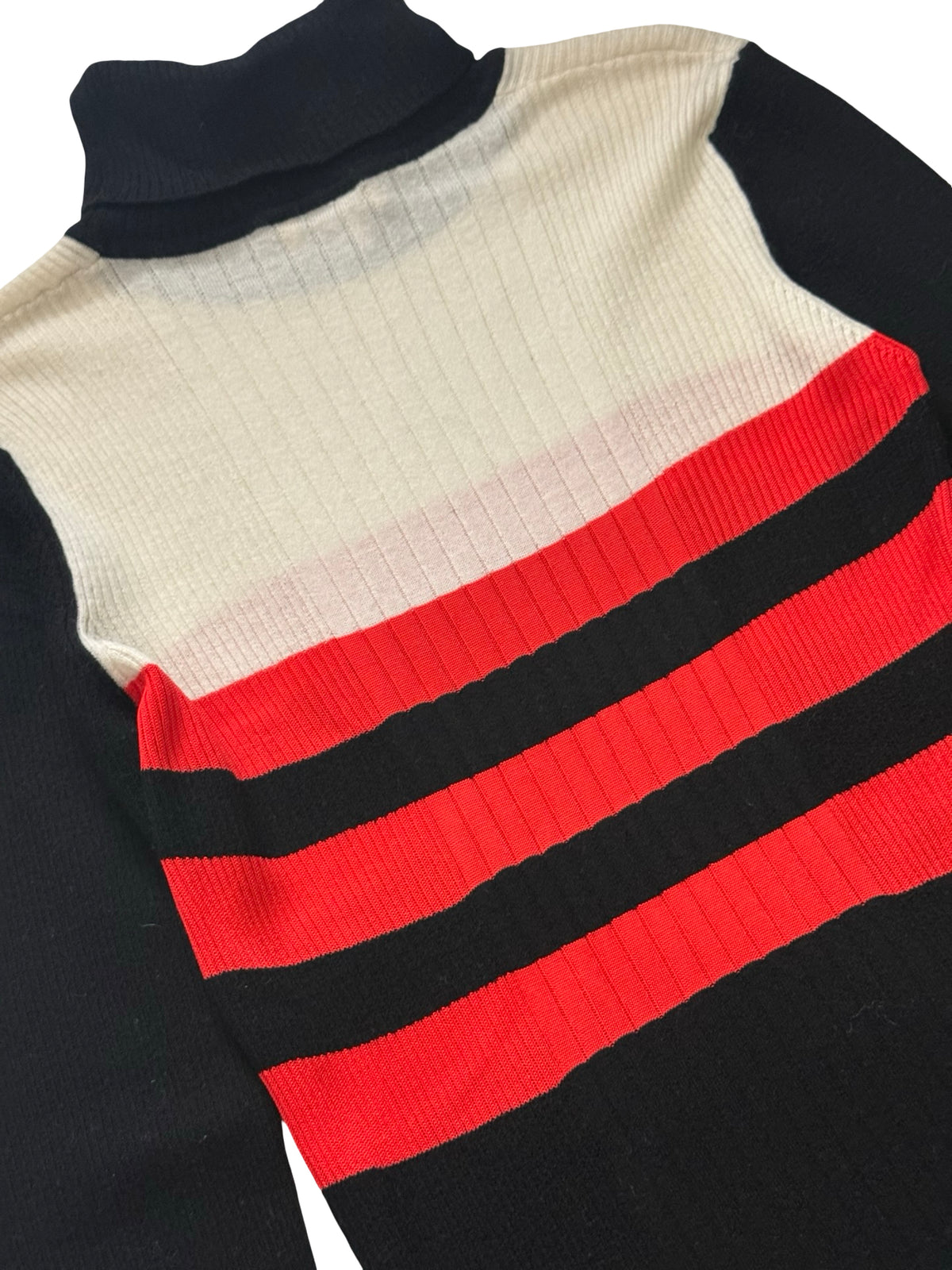 Emilio Pucci Roll Neck Wool Jumper Size Large Striped Fine Knit