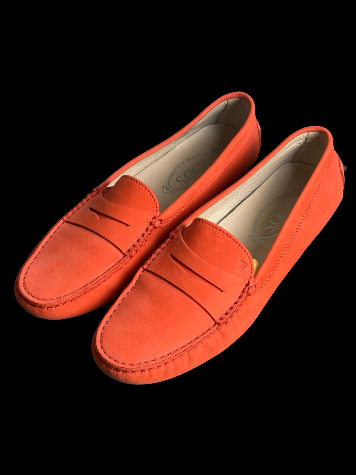 Women’s Tod’s Gammino Leather Driving Loafers Orange EU39.5 UK6.5
