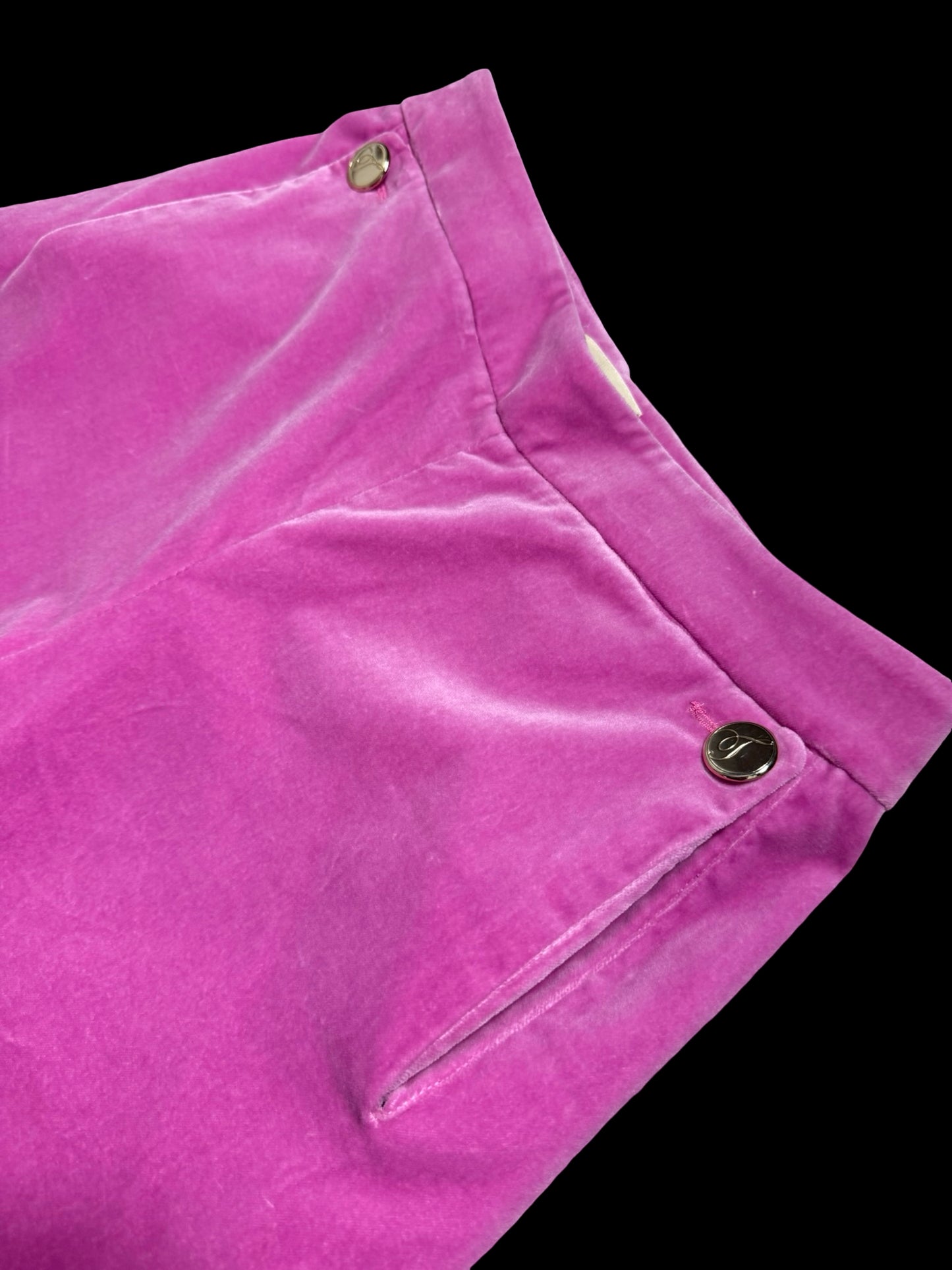 Alice Temperley Pink Velvet Suit UK14 / W28” Wide Leg Made In England