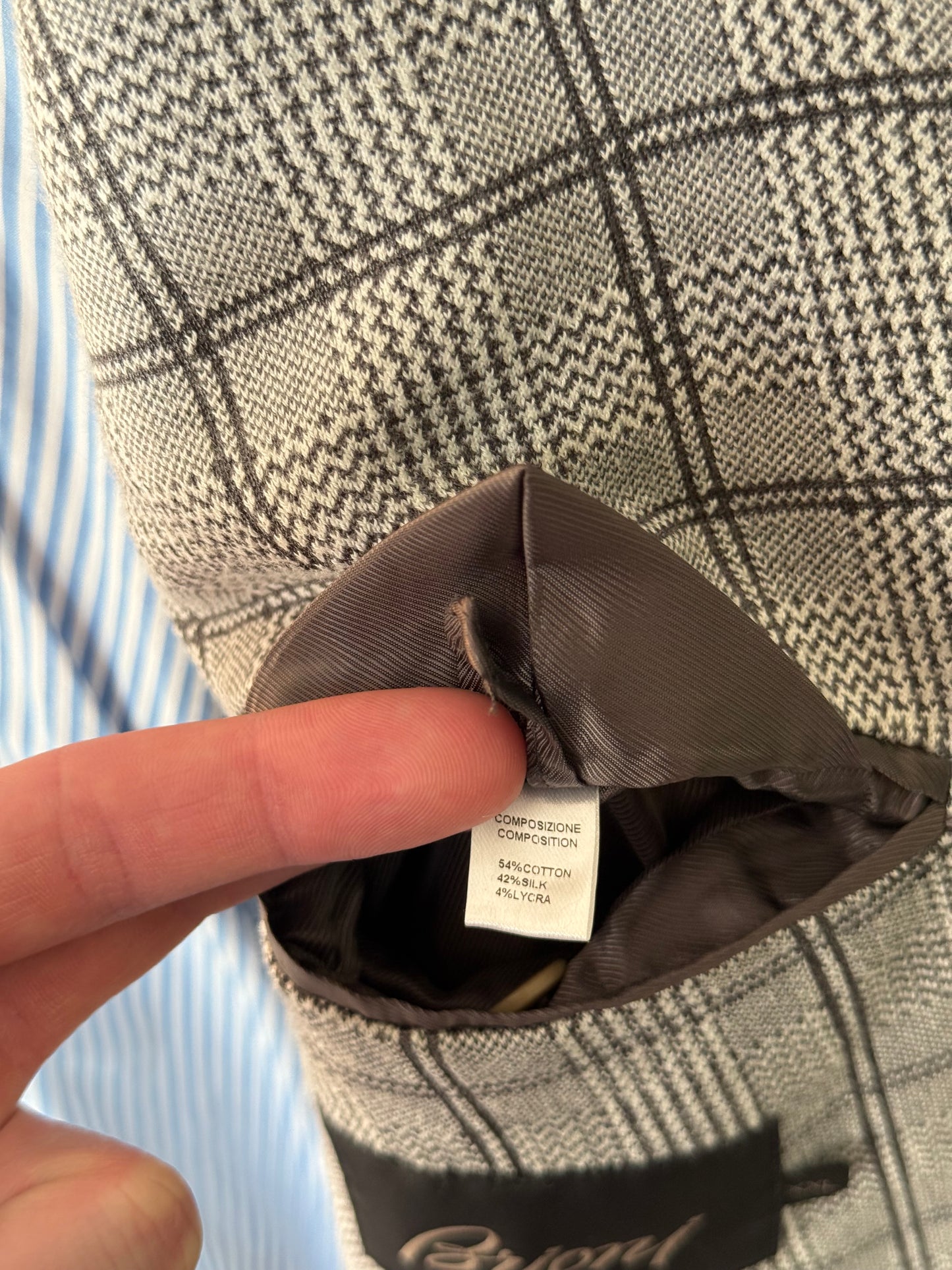 Men’s Brioni Jersey Cotton Silk Sportcoat XXL Slim Fit Glen Plaid Check RRP £5k