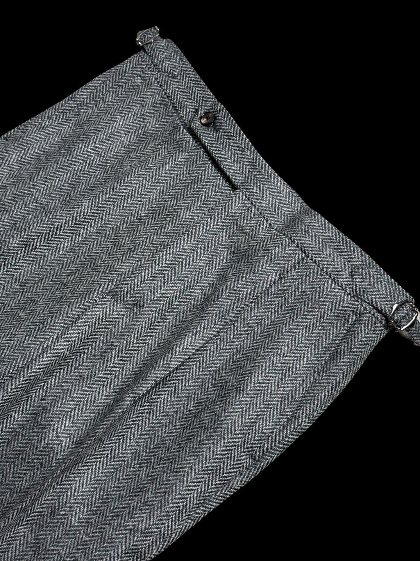 Natalino Wool Herringbone Pleat Front Trousers W30x32” RRP £215