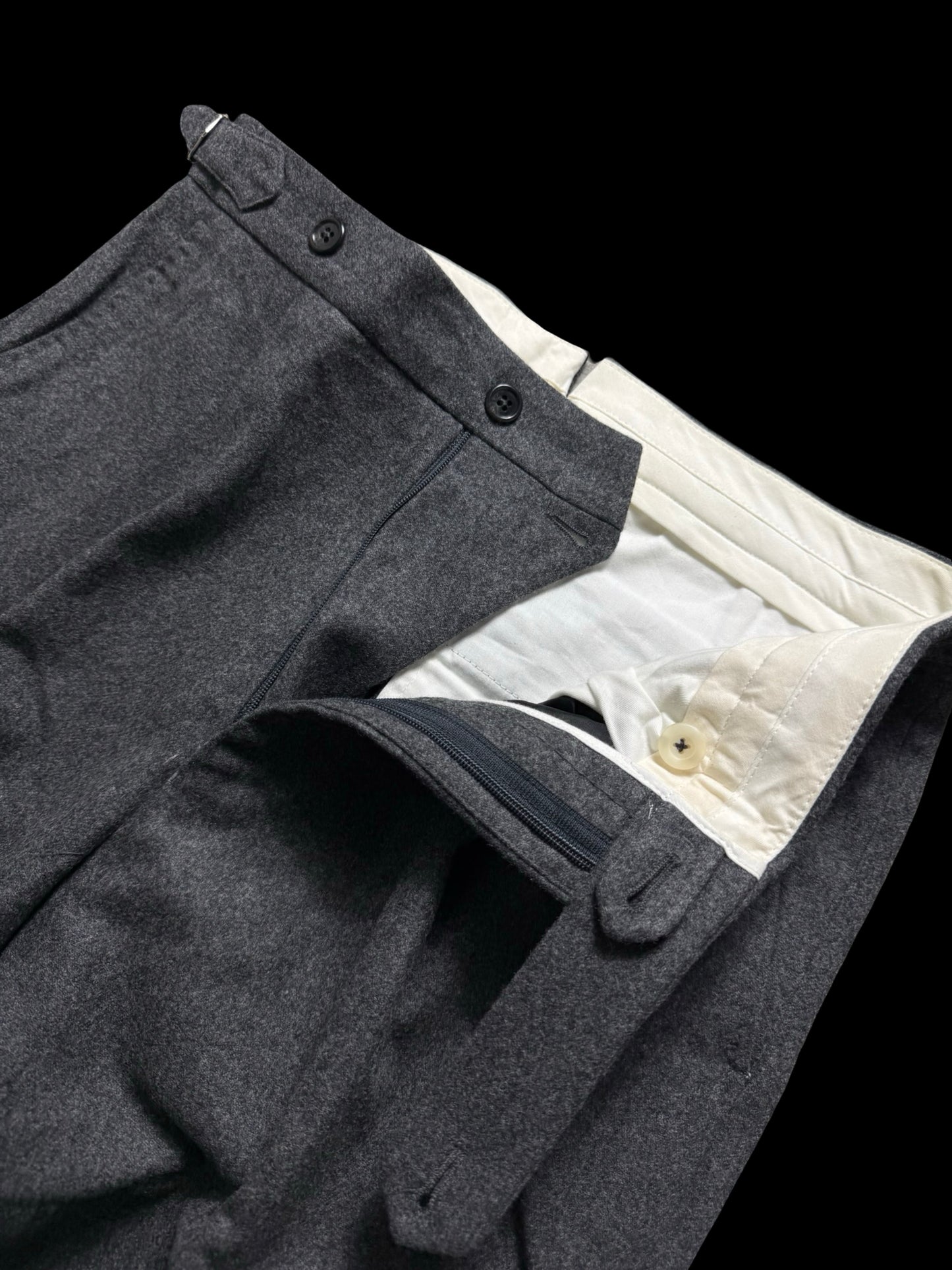 Men’s Natalino Grey Flannel Pleat Front Trousers W30S RRP £195