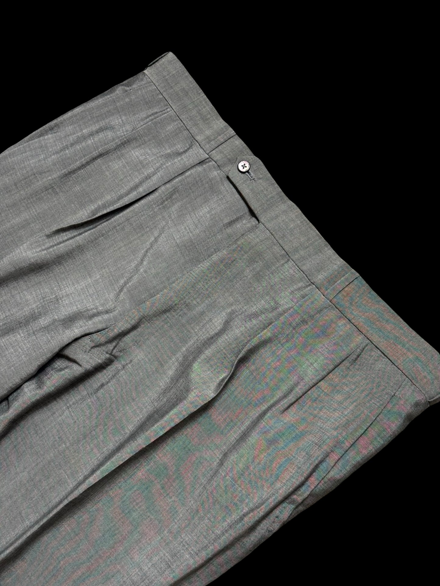 Savile Row Gieves Hawkes Sharkskin Grey Suit 42L /W38L Tropical Wool Full Canvas