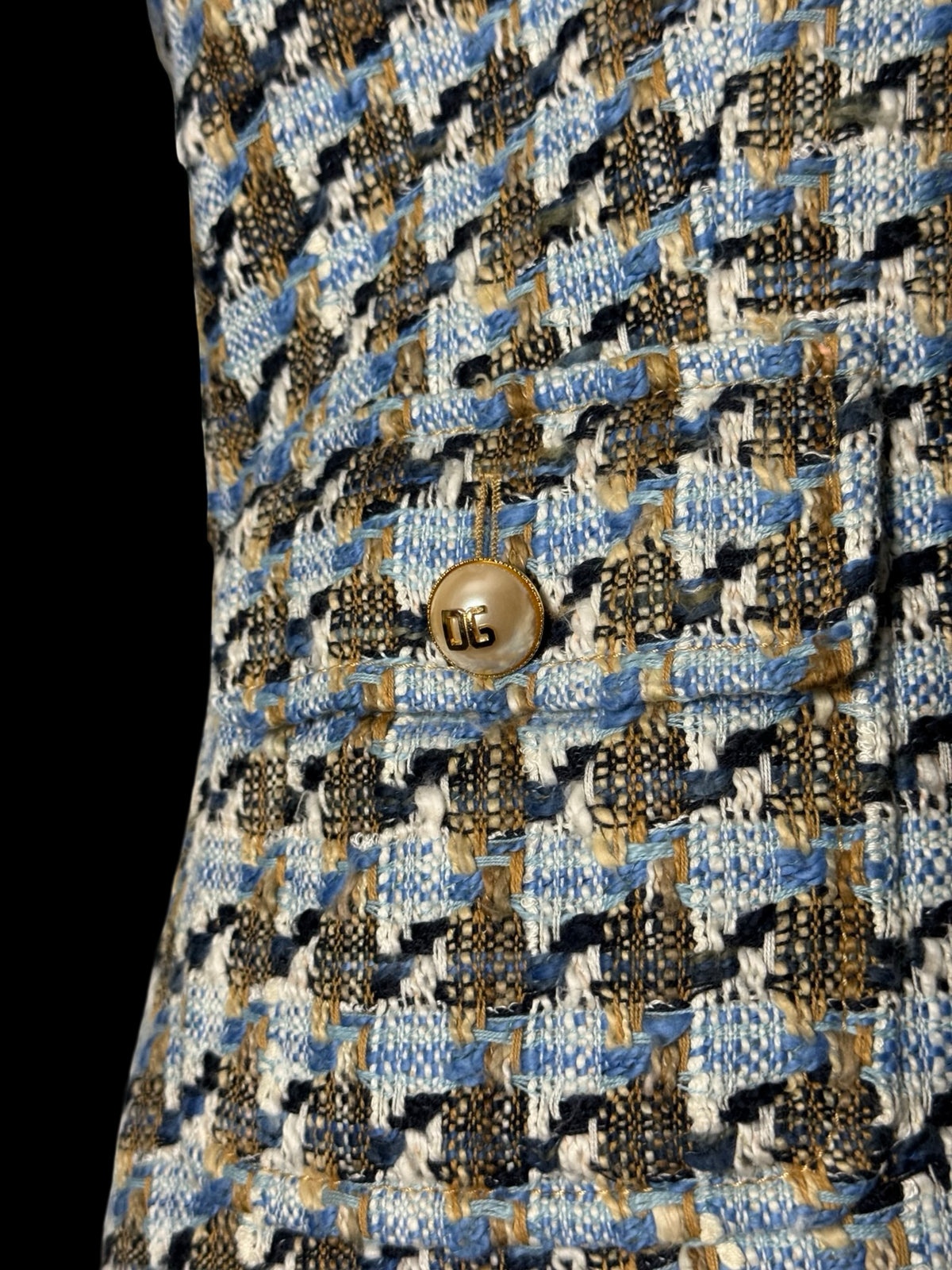Dolce Gabbana Y2K Tweed & Lace Skirt Suit Size IT46 & 44 Rare Archival 2004