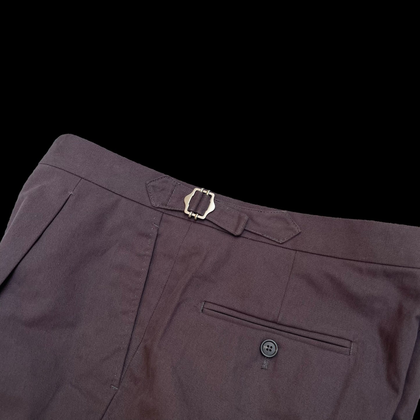 Natalino Single Pleat Cotton Drill Trousers 32R Brown RRP £180