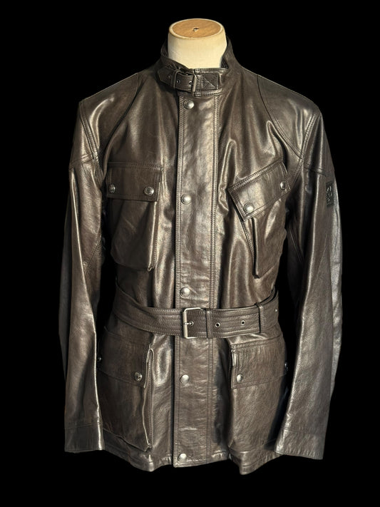 Men’s Belstaff Trialmaster Panther Leather Jacket Size 46” / XXL Black RRP £1350