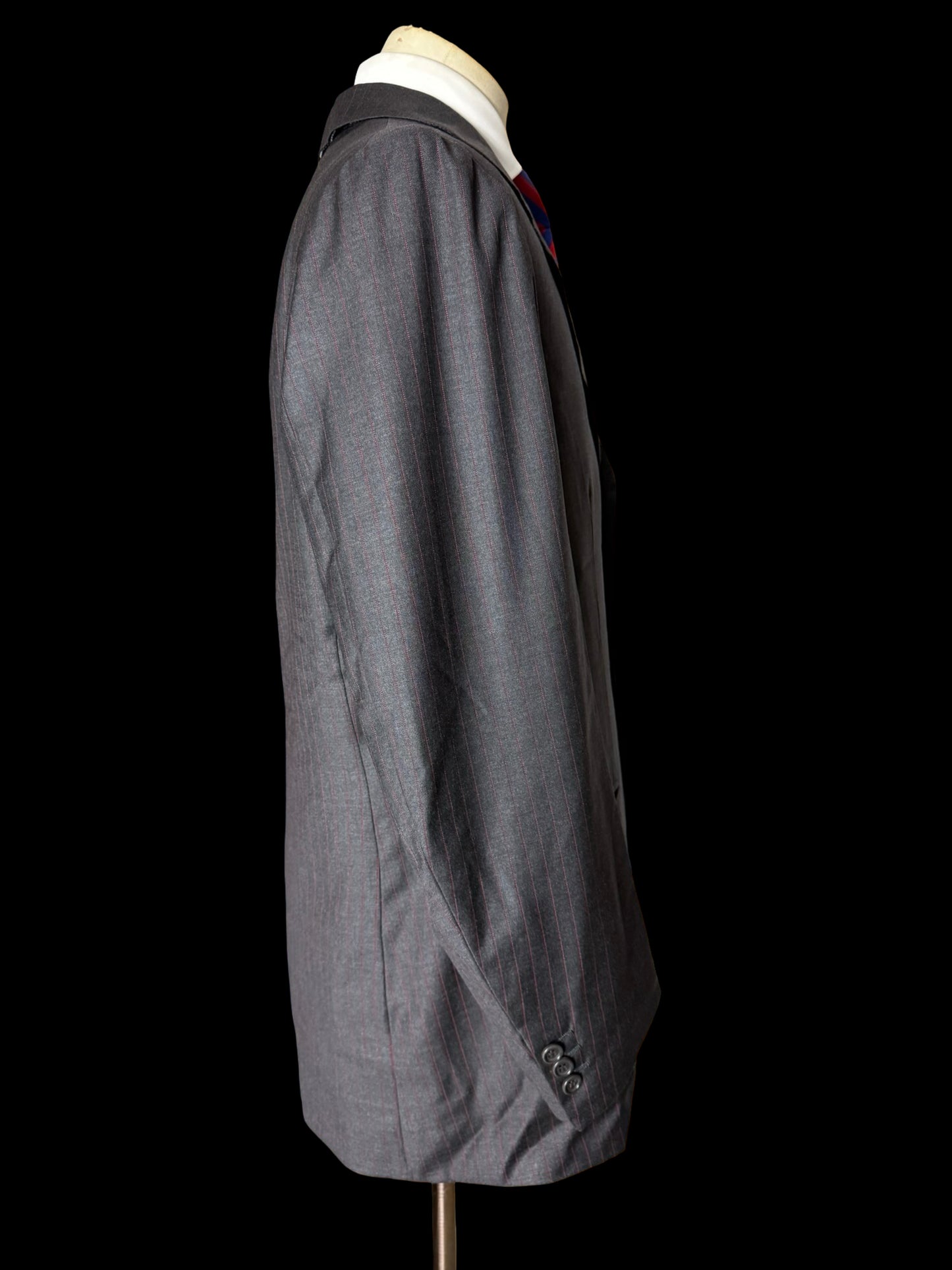 Bespoke Tommy Giulio Caraceni Grey Red Pinstripe Suit 42S/ W34” Sartorial