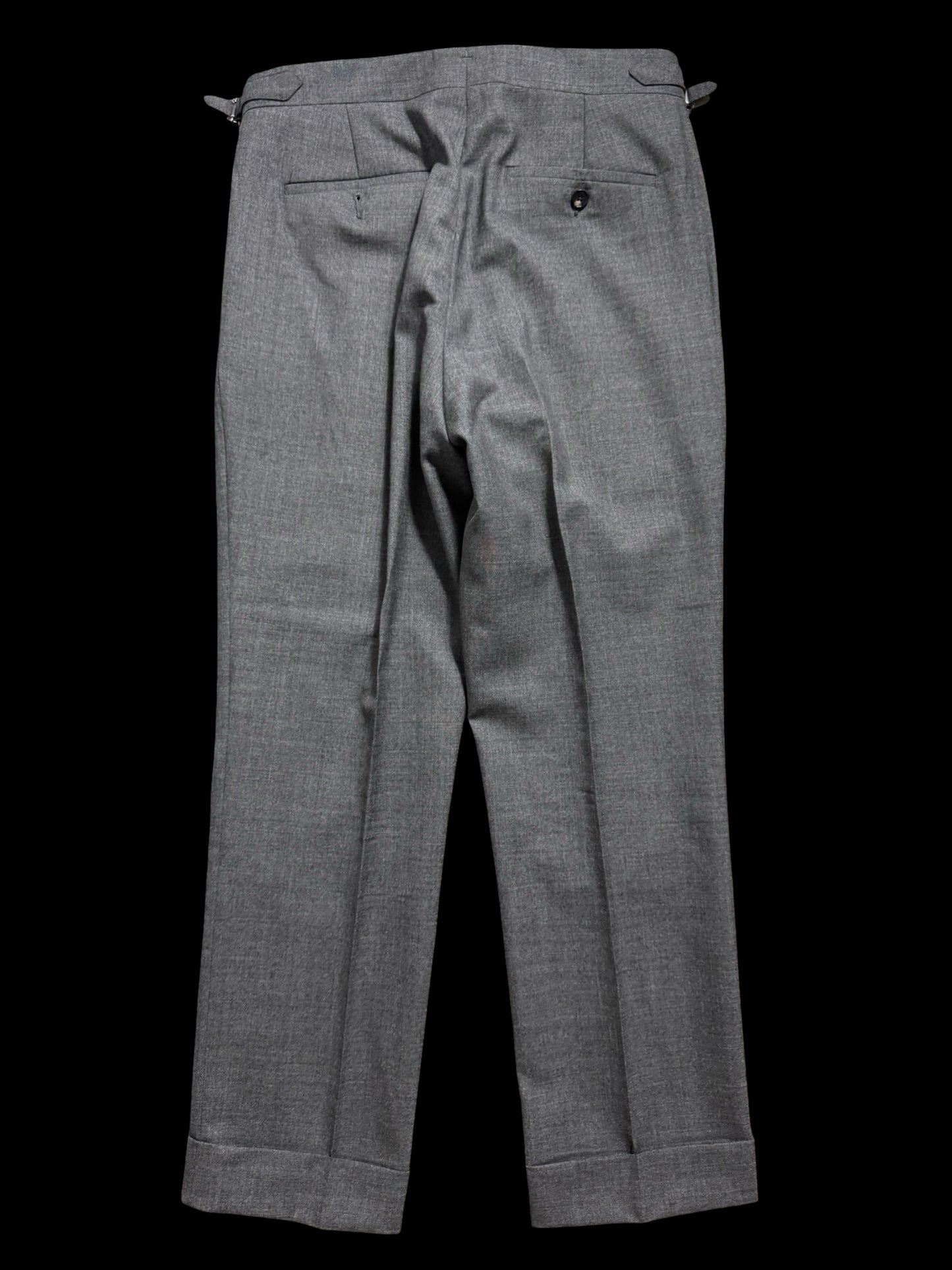 Men’s Natalino Mid Grey Tropical Wool Pleat Front Trousers W32S RRP £195