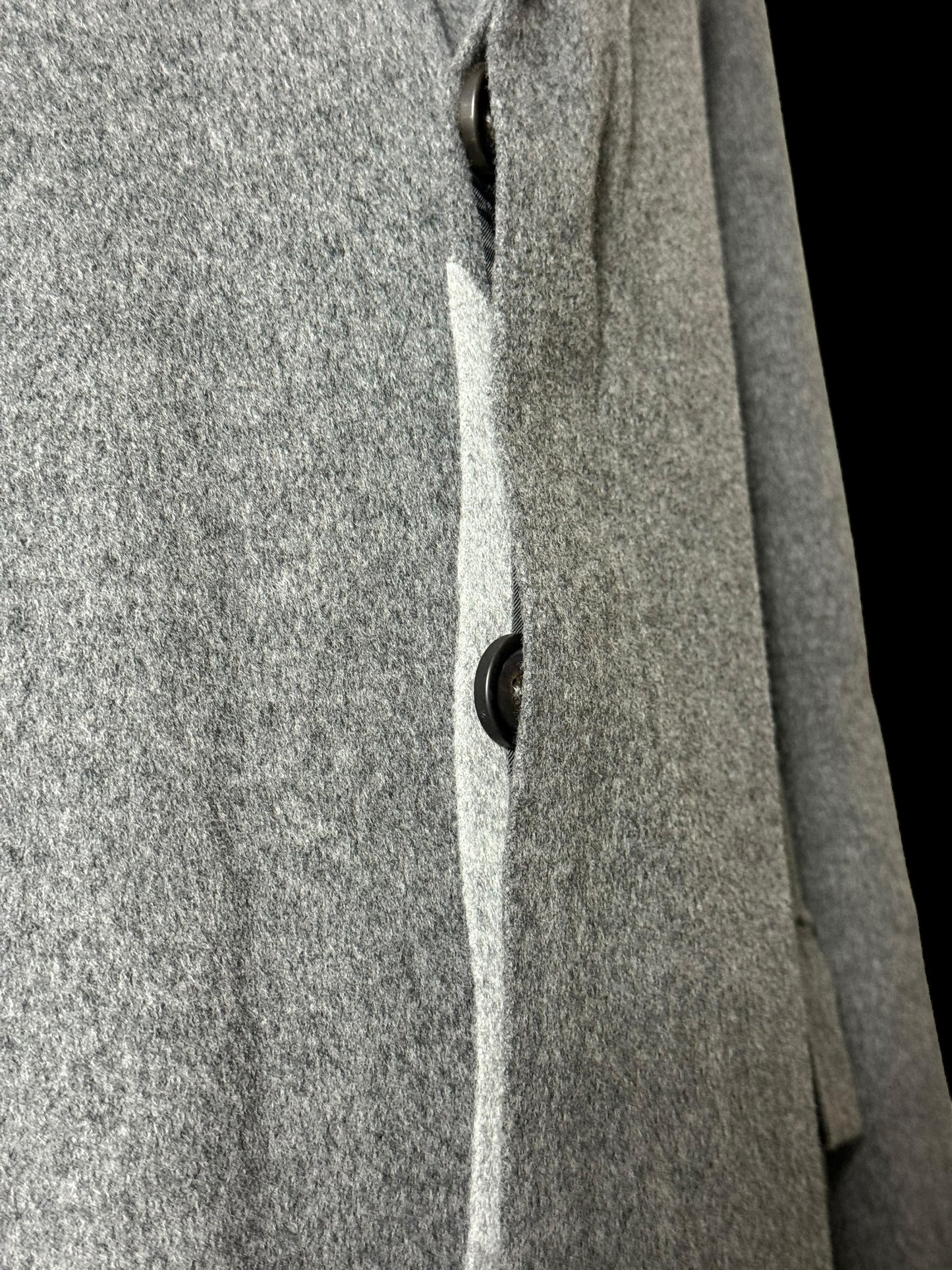 Men’s Brioni Grey Overcoat XXL Flannel Wool Unlined