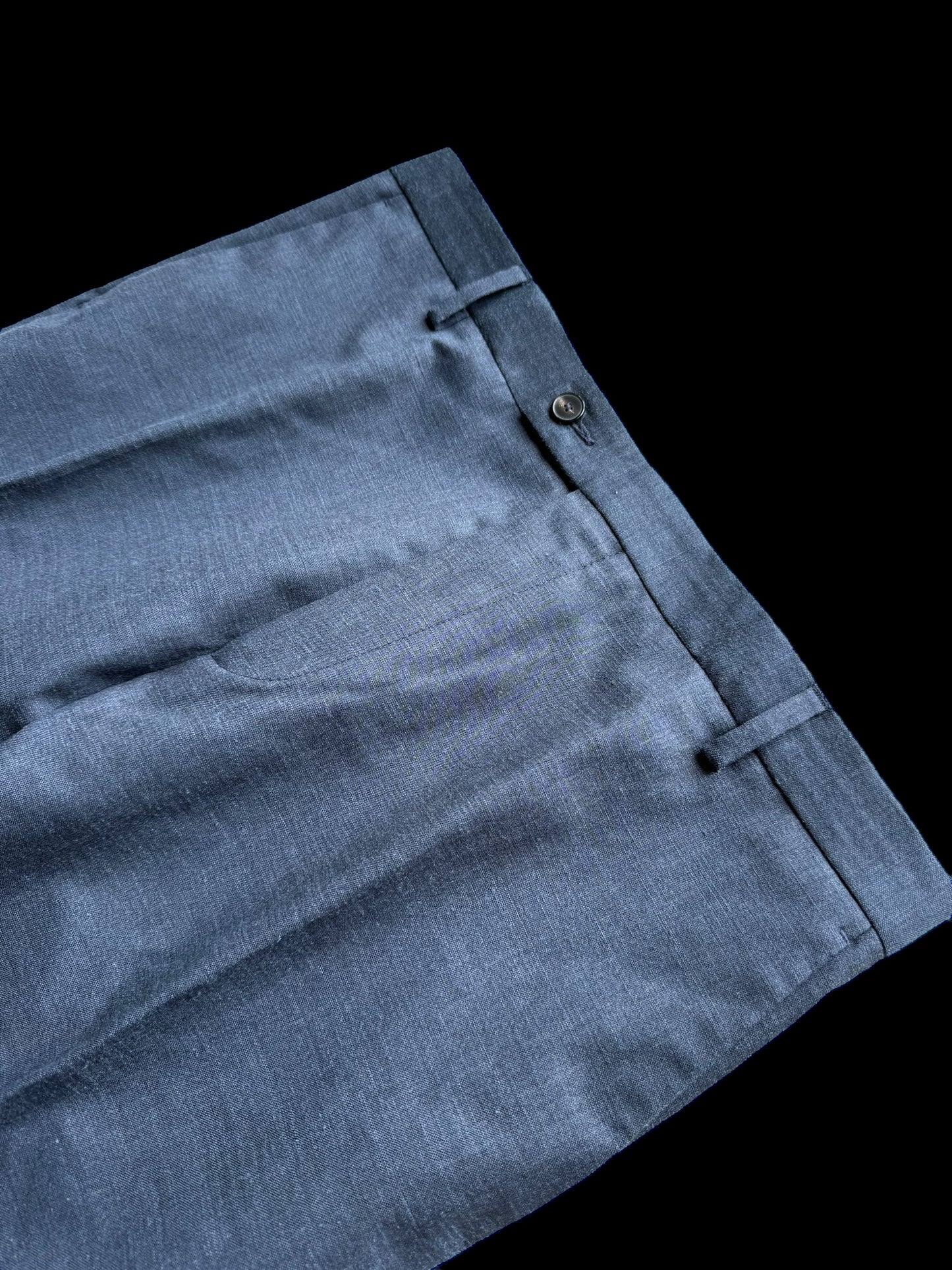 Men’s Reiss Double Breasted Suit 40R / W34” Slim Fit Wool Linen Silk Blue