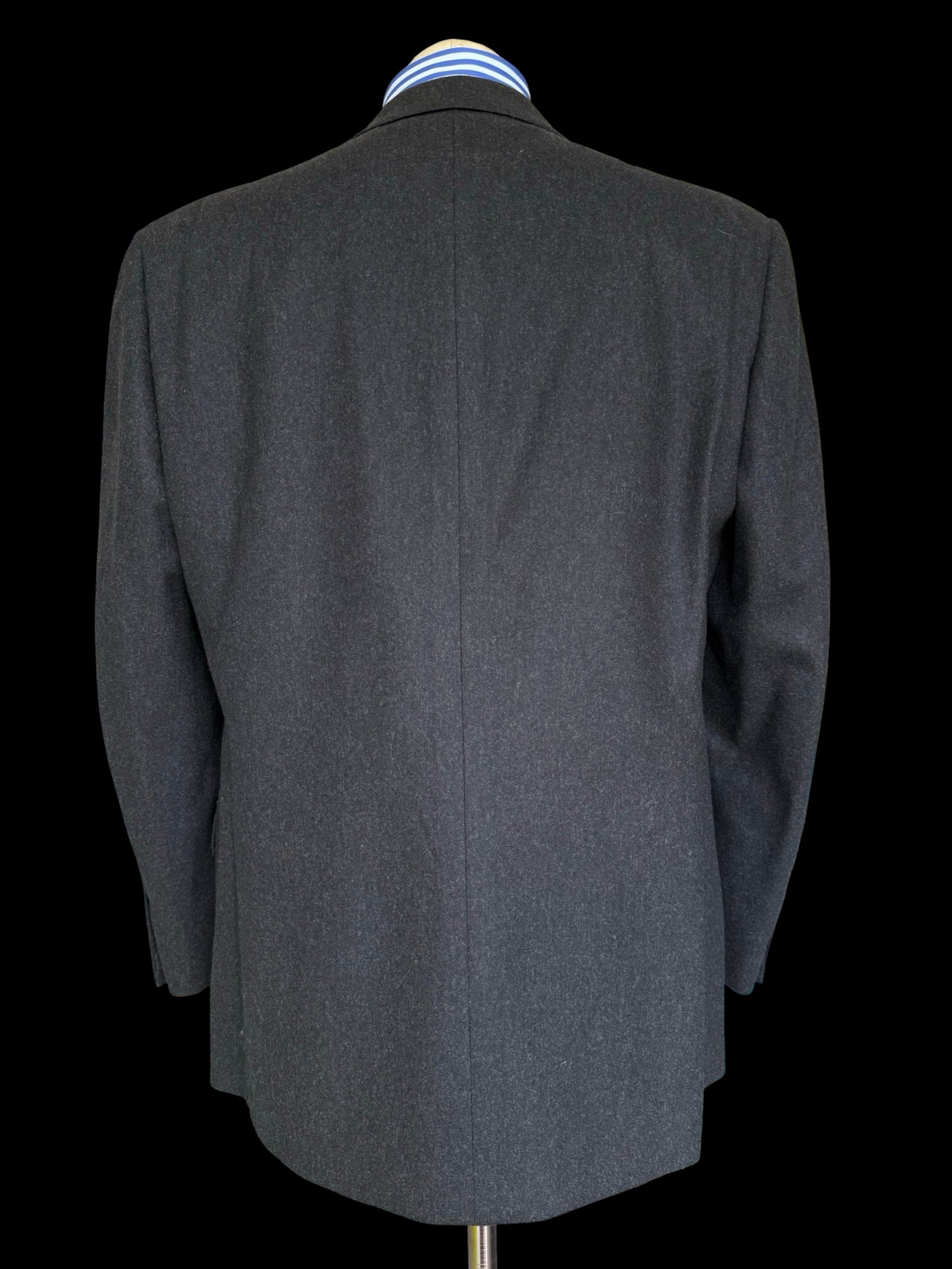 Vintage Gieves & Hawkes Dark Grey Flannel Wool Suit 44R / W40R Heavyweight