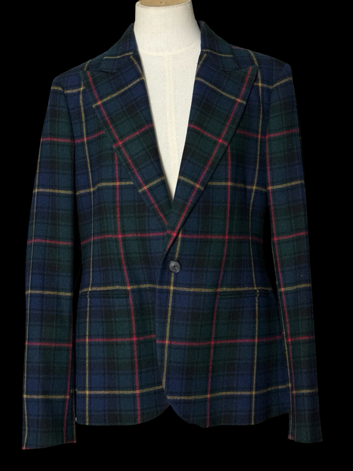 Women’s Polo Ralph Lauren Tartan Wool Blazer Sport Coat UK16 / US12 RRP £650