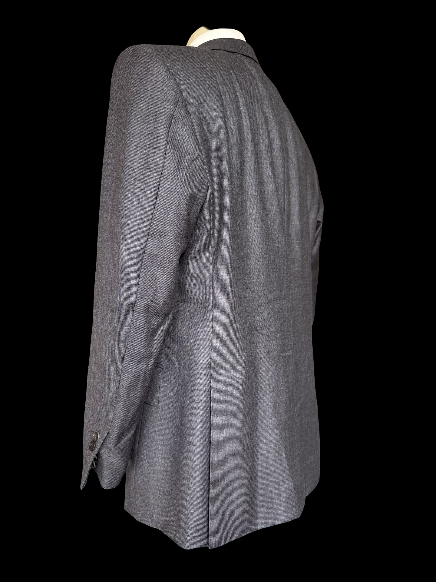 Bespoke Kent & Haste Savile Row Double Breasted Grey Blazer 44S/R Silk Lined