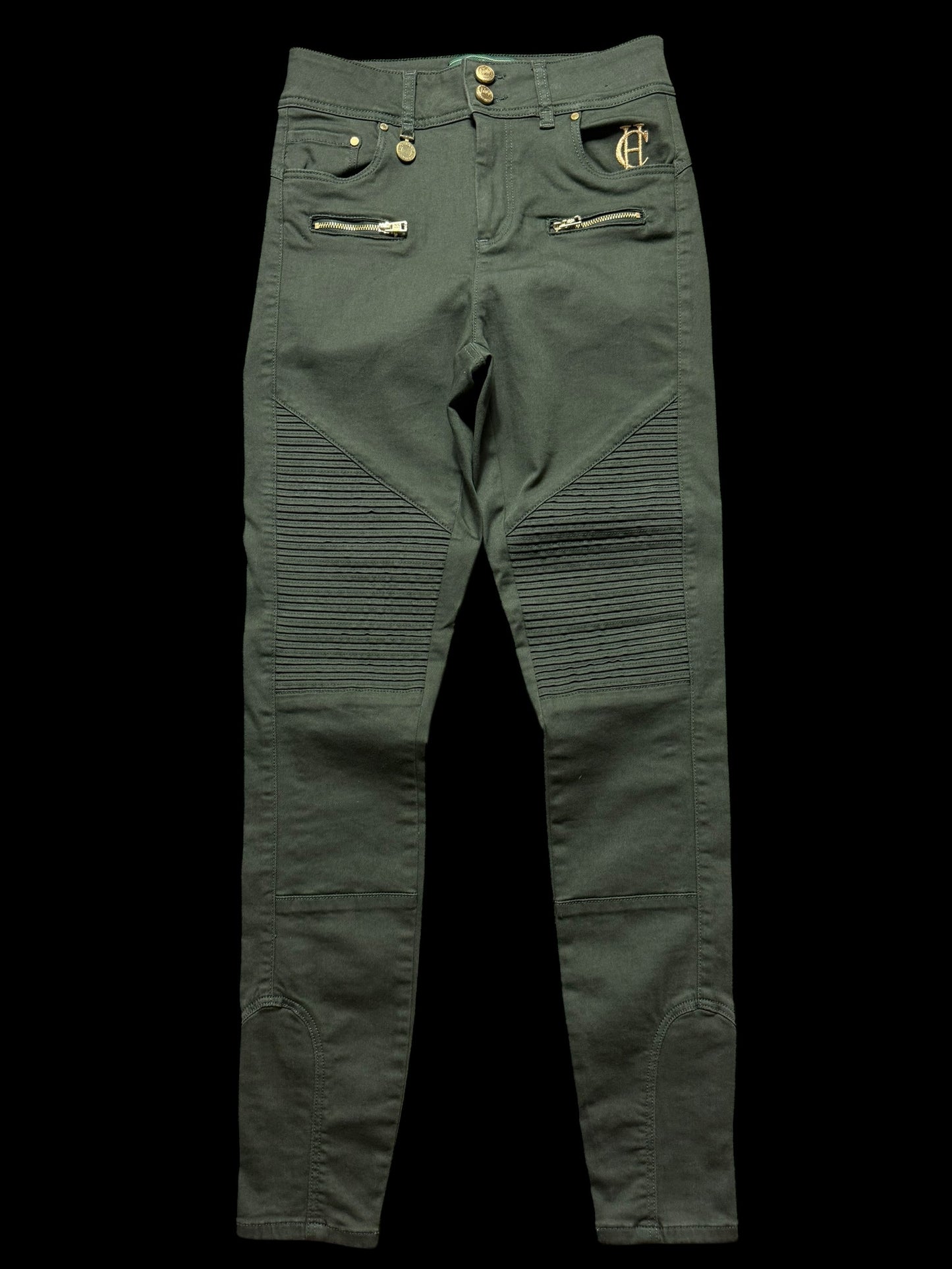 Holland & Cooper Jodhpur Biker Jeans UK12 Hunter Green RRP £145