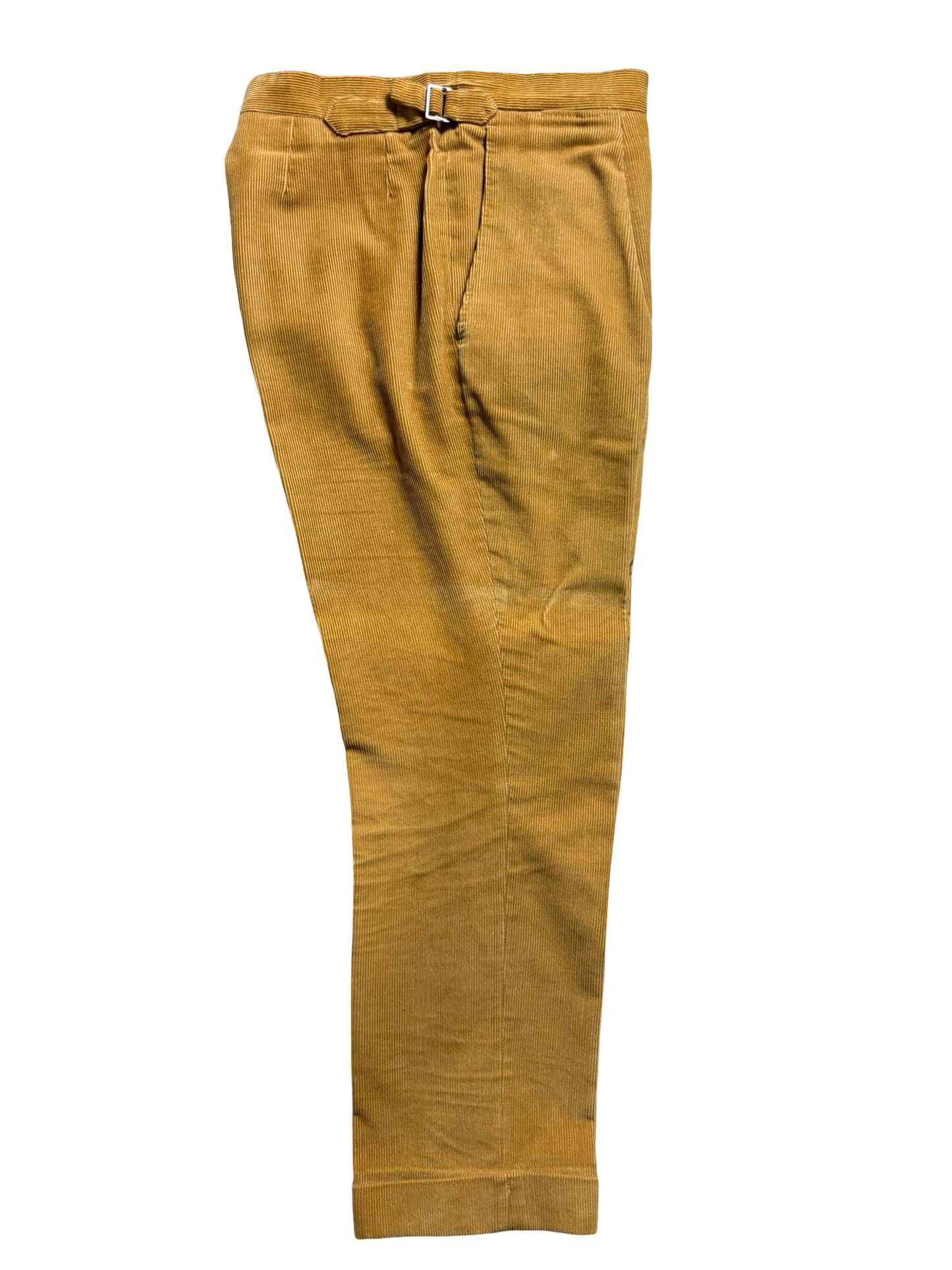 Bespoke P. Johnson X Sartoria Carrara Corduroy Pleat Front Trousers W32S Tan