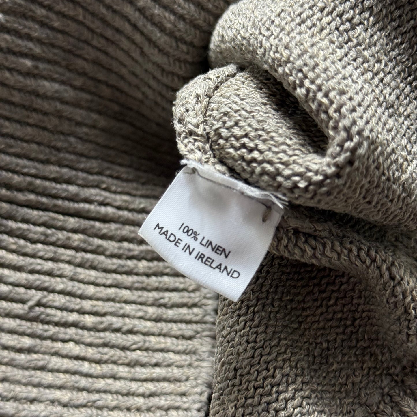 Inis Meain Linen Long Sleeve Henley Top Size XL Made In Ireland