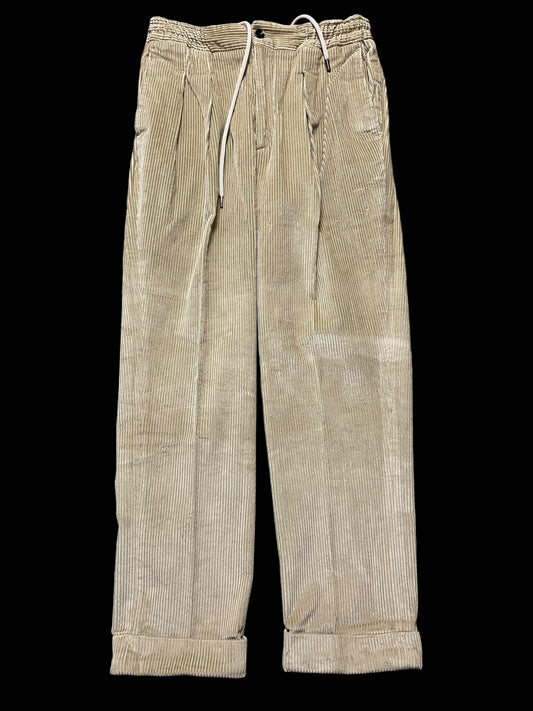 Natalino Corduroy Drawstring Trousers 32” Beige