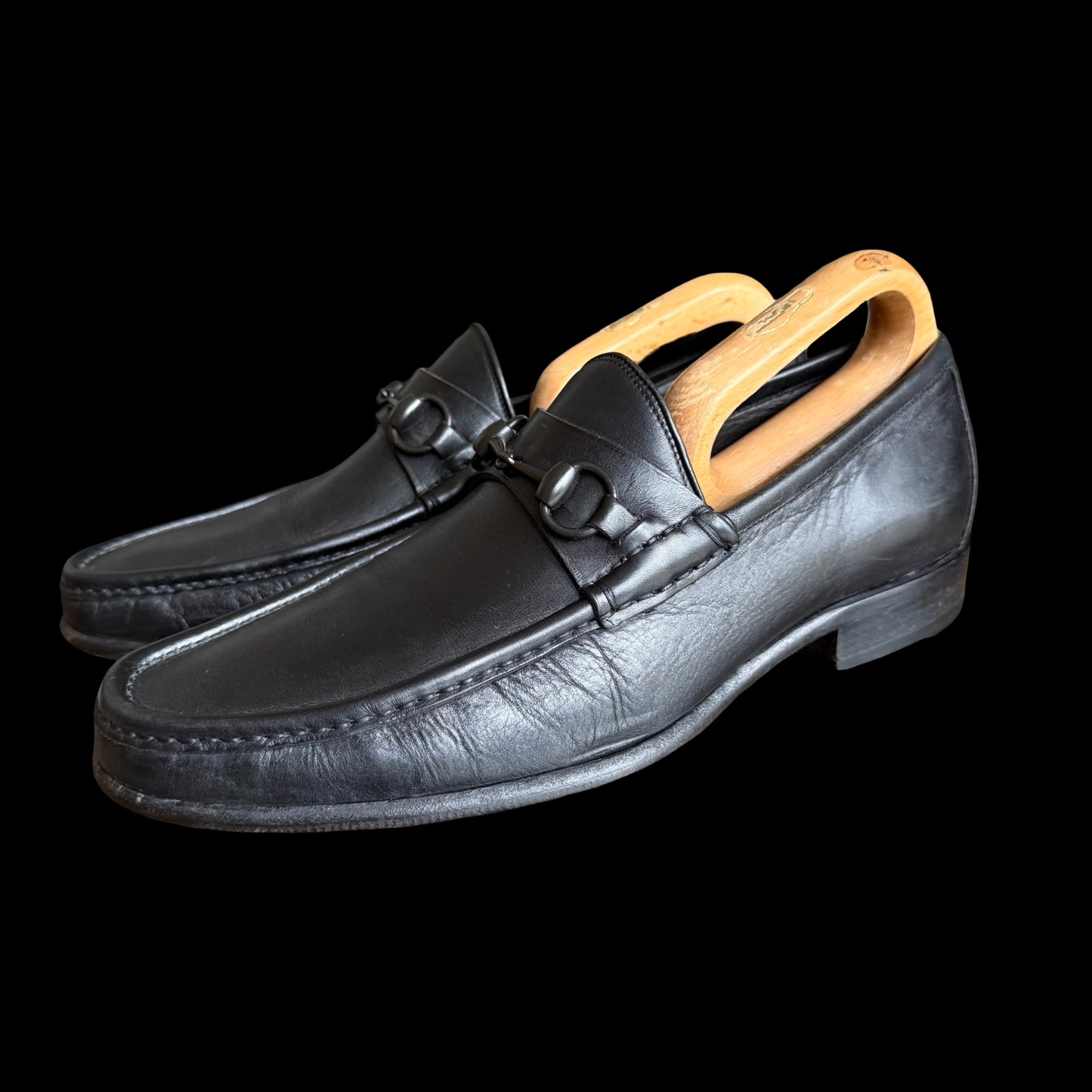 Men’s Gucci Horsebit Loafers Black Leather UK8 EU42 E