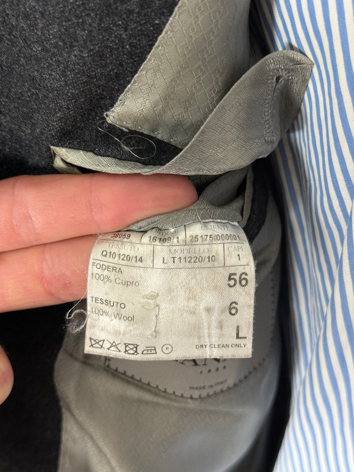 Canali Charcoal Grey Flannel Suit 46L / W38L Silver Label RRP £1.8k