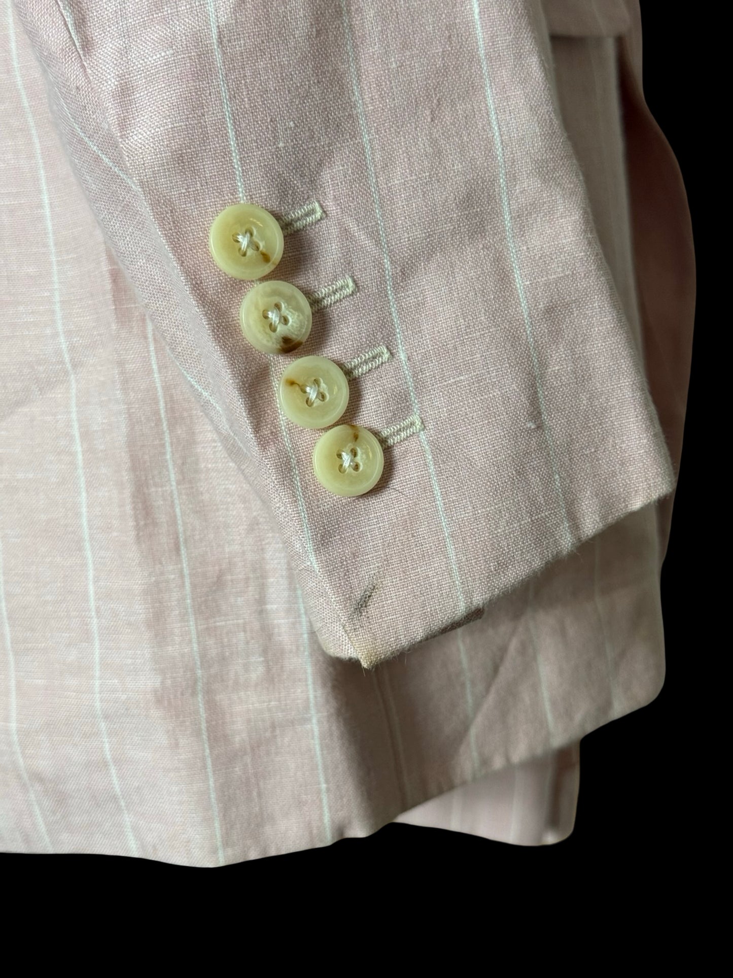 Brooks Brothers X Gatsby Pink Linen Pinstripe Suit 42R / W36R Made In USA Rare