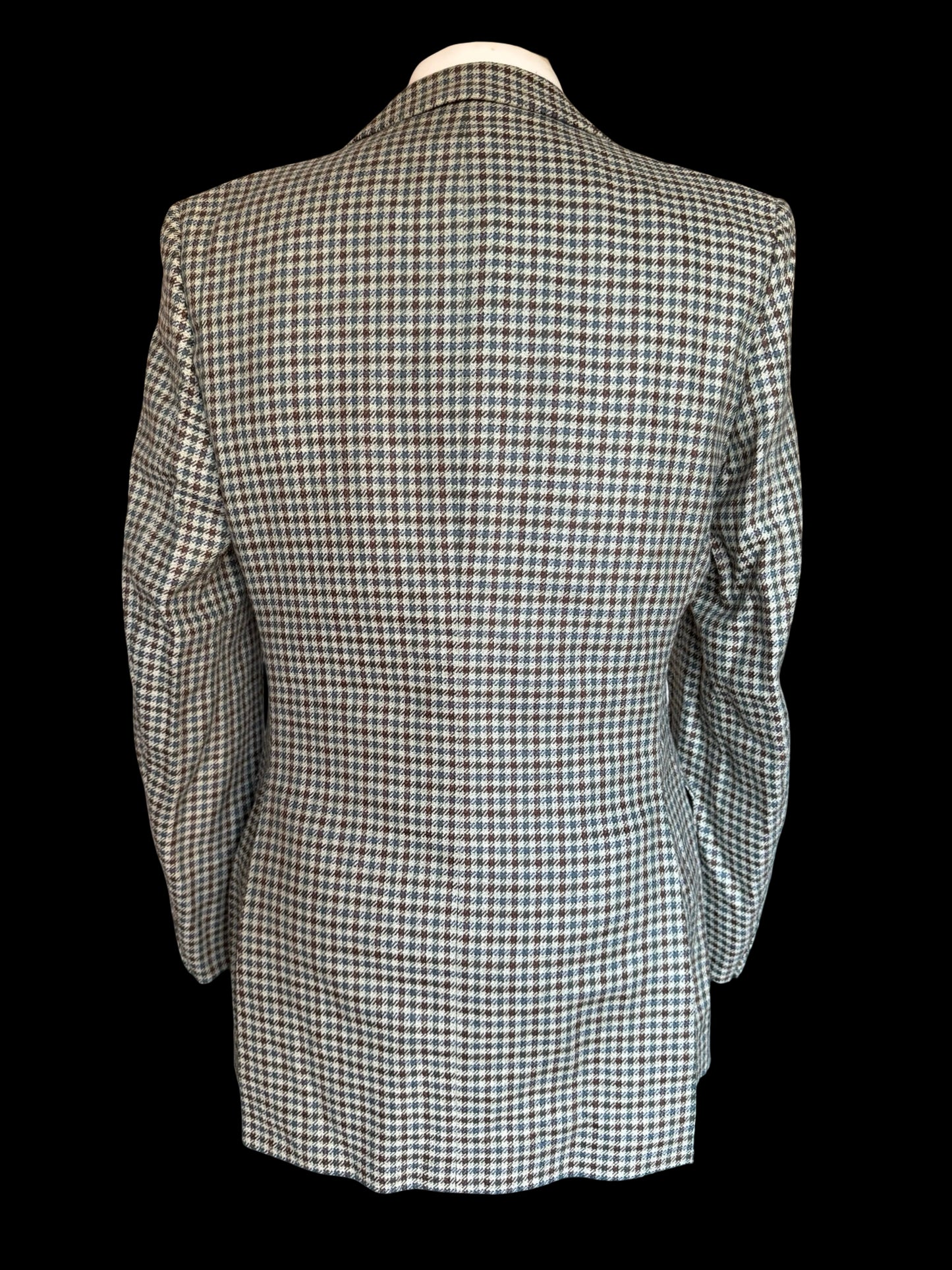 Vintage Bespoke 3 Piece Tweed Suit 40L / W34” Gun Club Check Scottish Tweed
