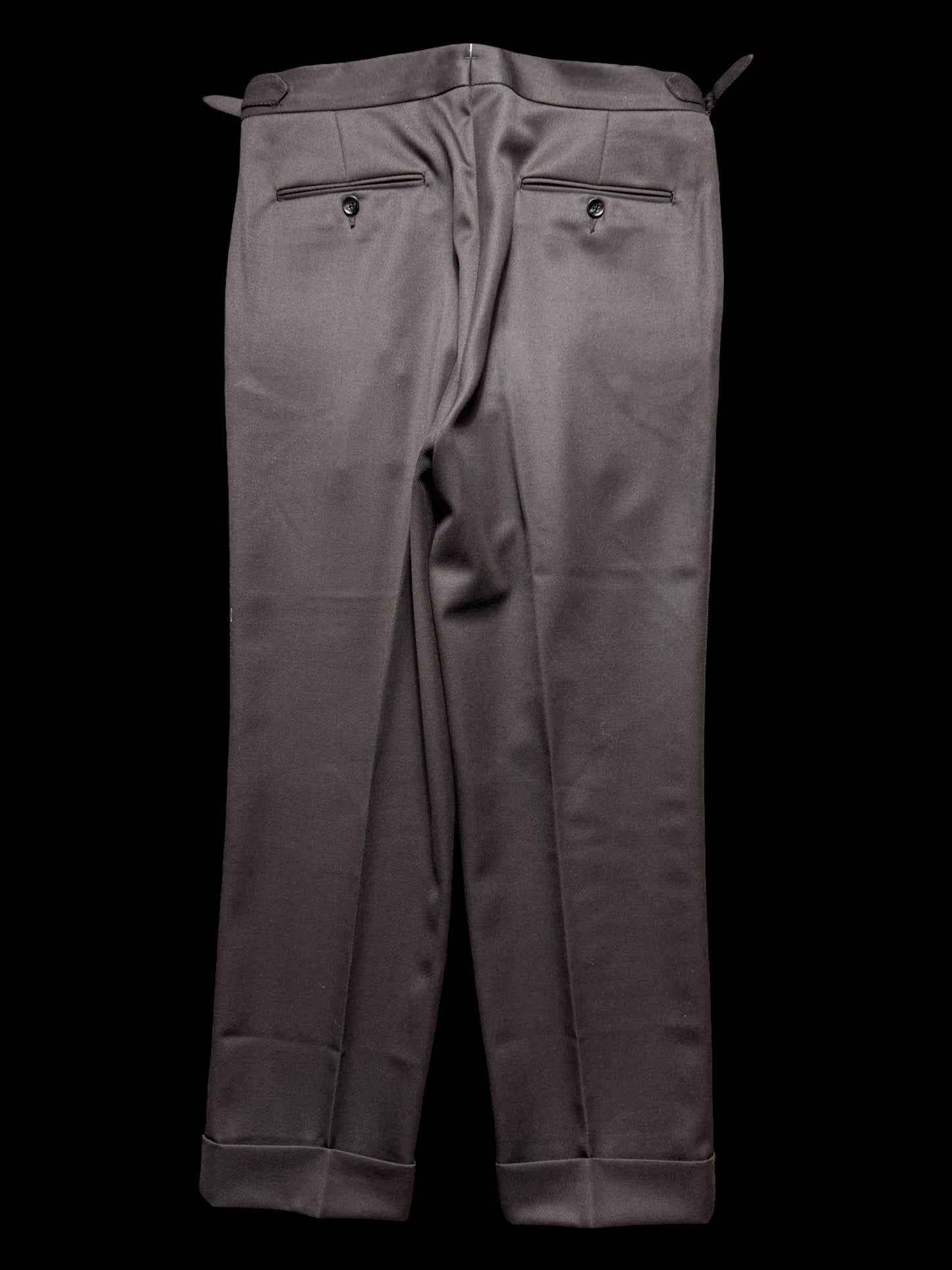 Men’s Natalino Brown Cavalry Wool Twill Pleat Front Trousers W32S RRP £205