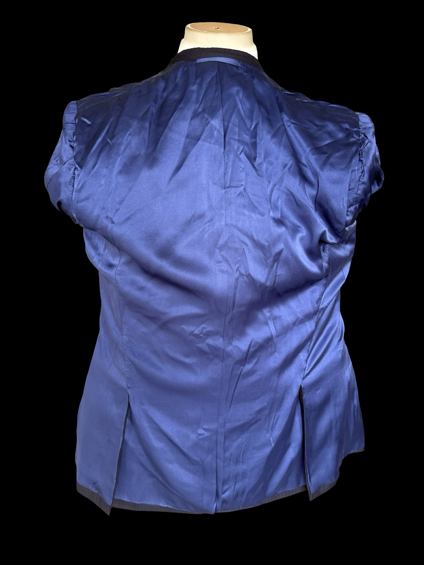 Bespoke Kent & Haste Savile Row Double Breasted Navy Herringbone Blazer 43R Pure Silk Lining