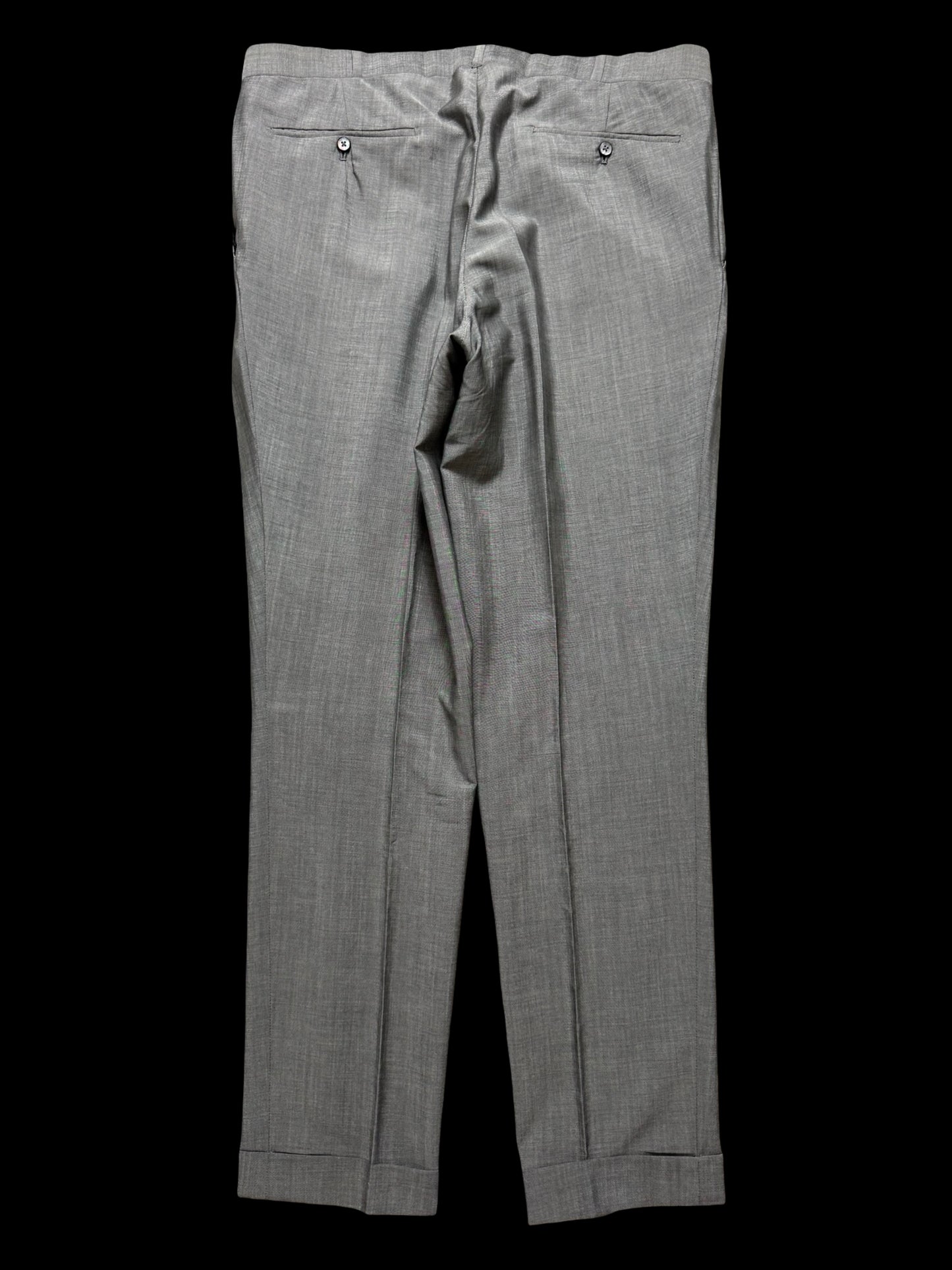 Savile Row Gieves Hawkes Sharkskin Grey Suit 42L /W38L Tropical Wool Full Canvas