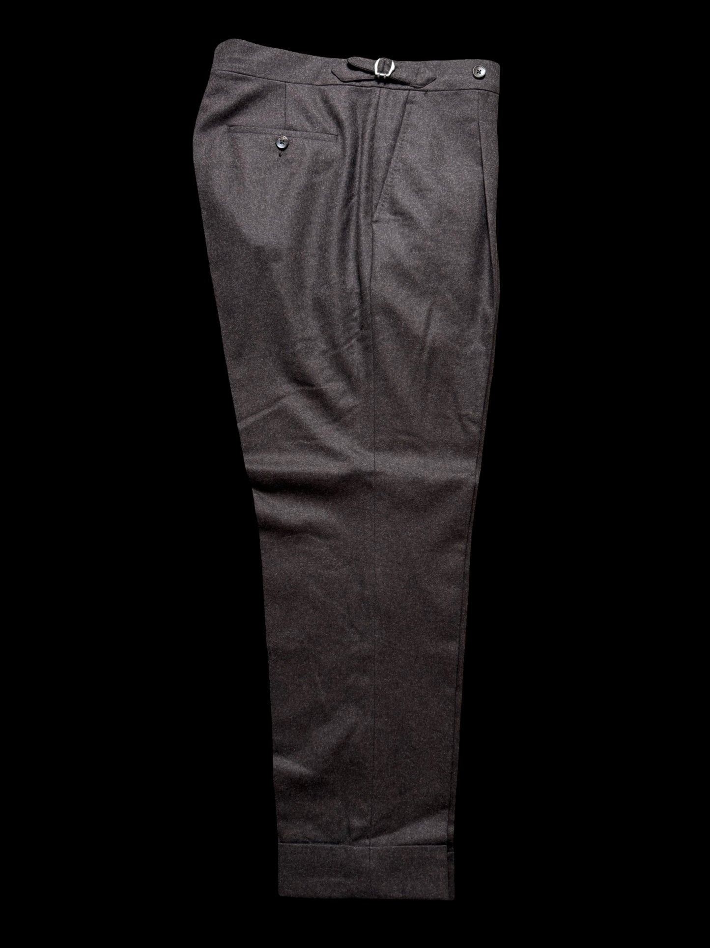 Men’s Natalino Brown Flannel Pleat Front Trousers W32S RRP £195