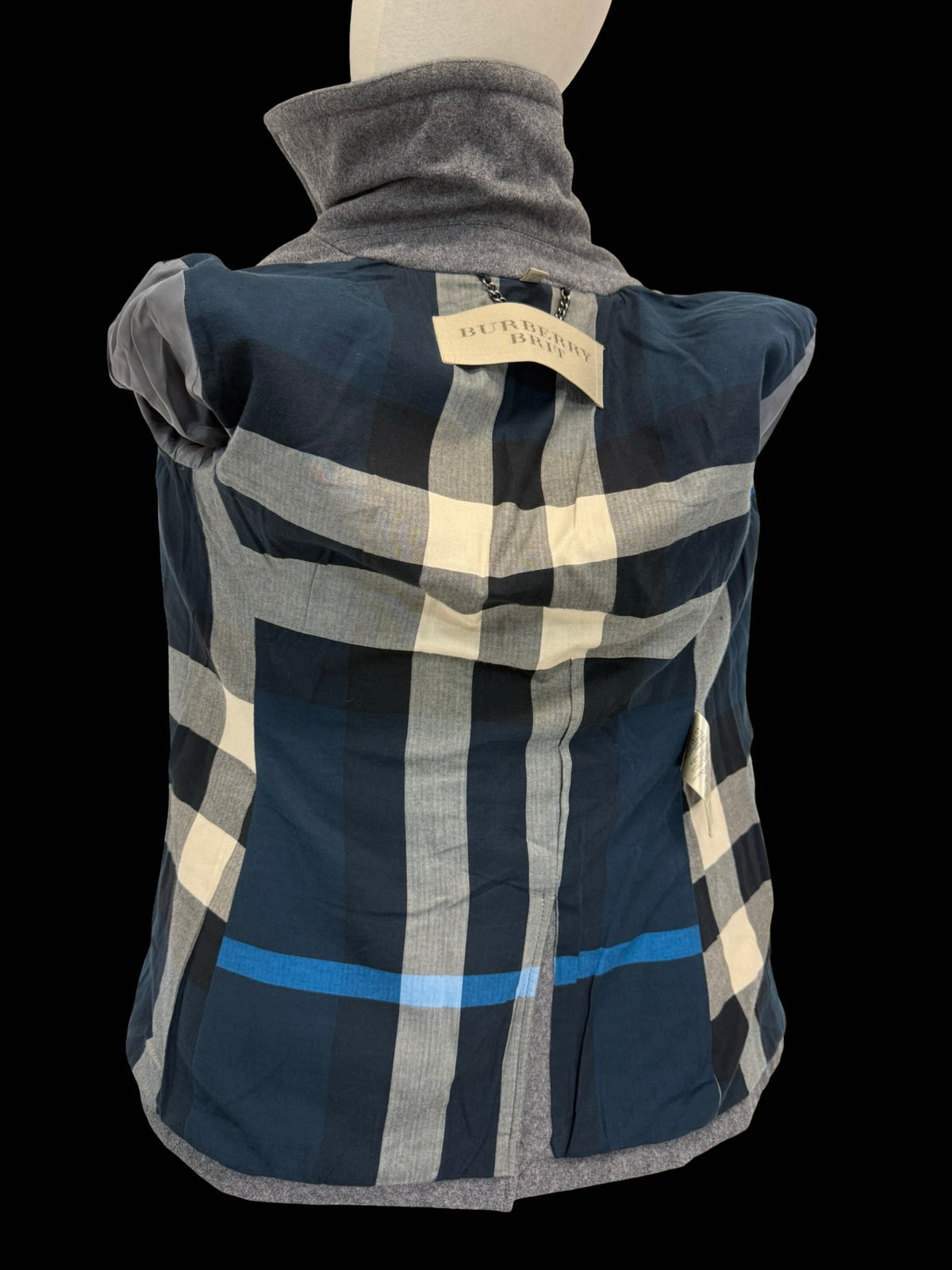 Men’s Burberry Brit Double Breasted Grey Peacoat Size XS RRP £1790