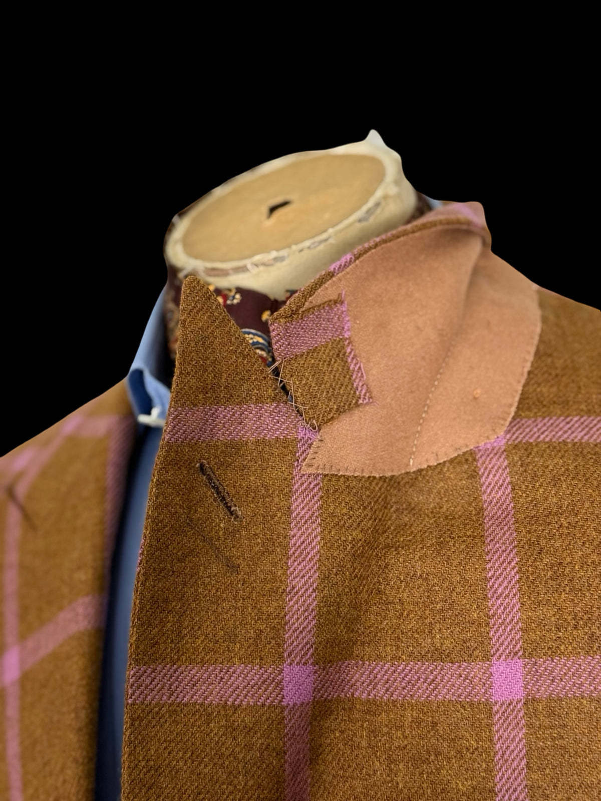 Bespoke Couch & Hoskin Savile Row Tweed Suit 38R / W34” Brown Pink Check